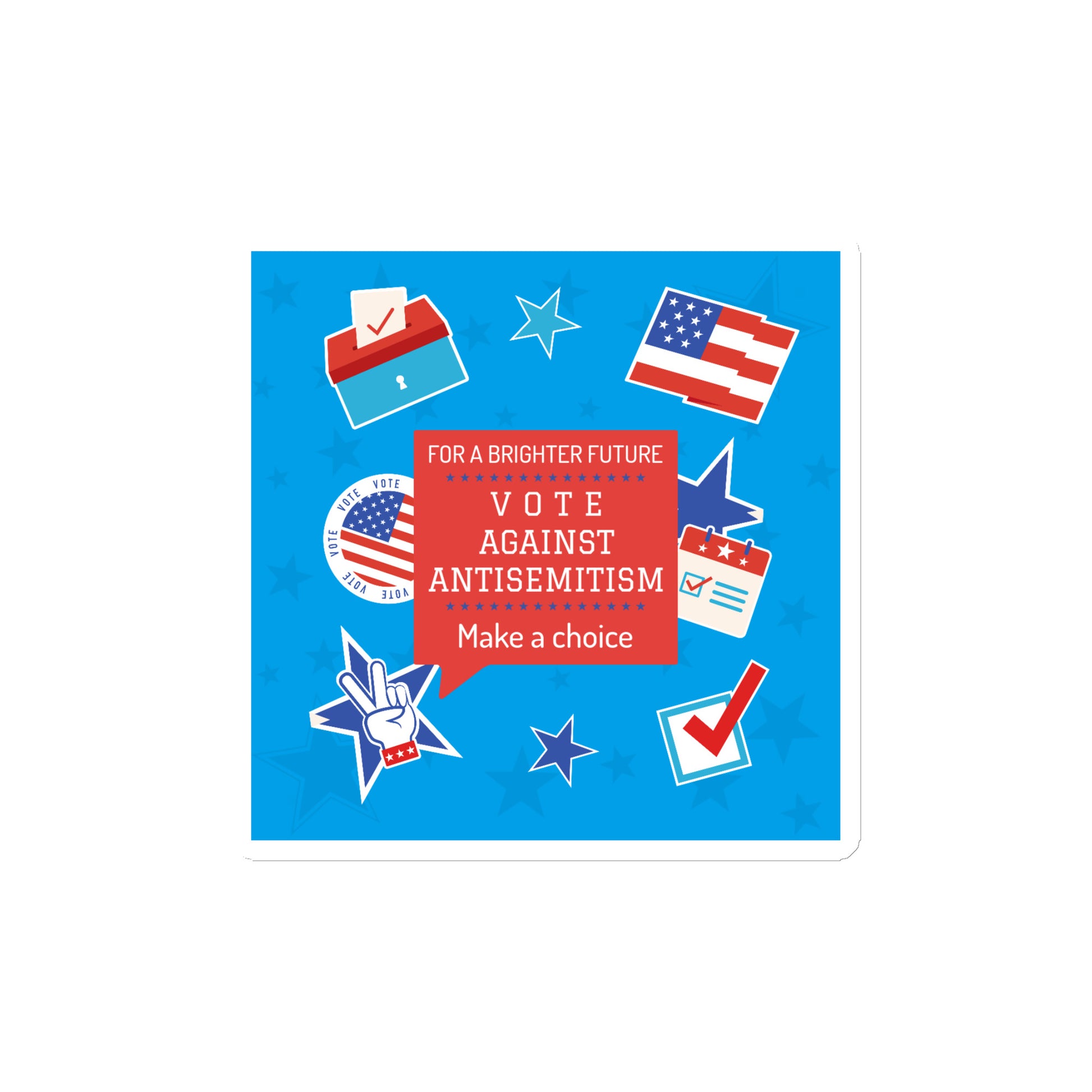 Vote Against Antisemitism | Die-Cut Magnet