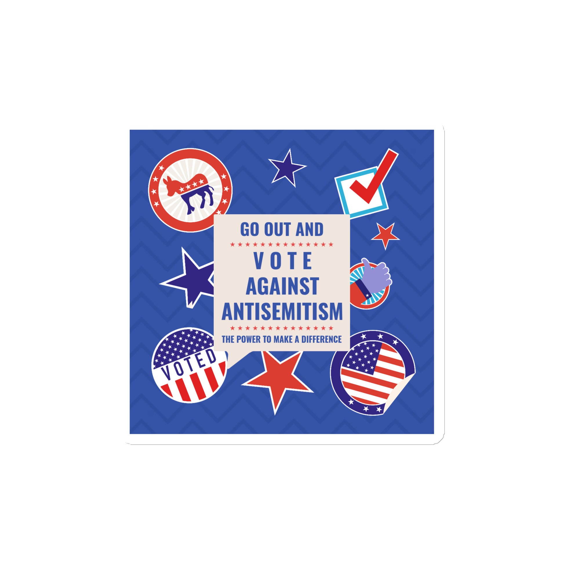 Vote Against Antisemitism | Die-Cut Magnet