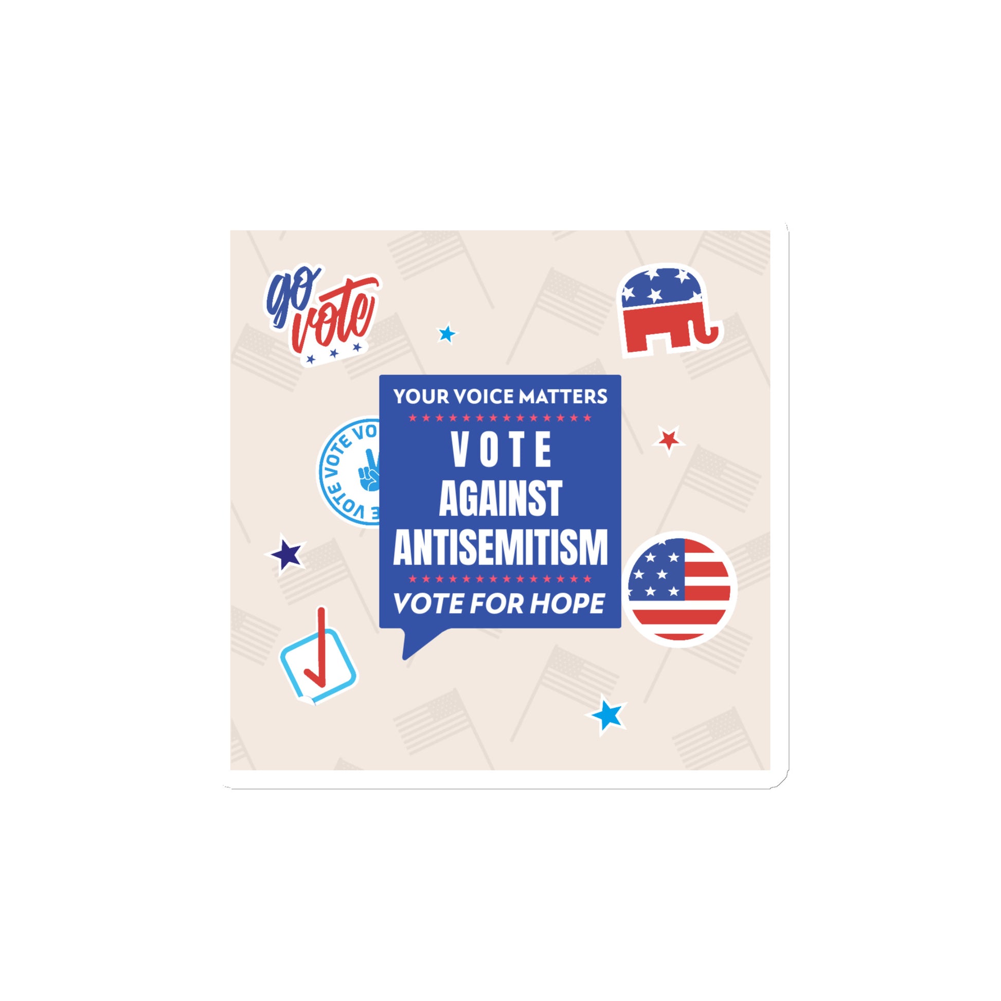 Vote Against Antisemitism | Die-Cut Magnet