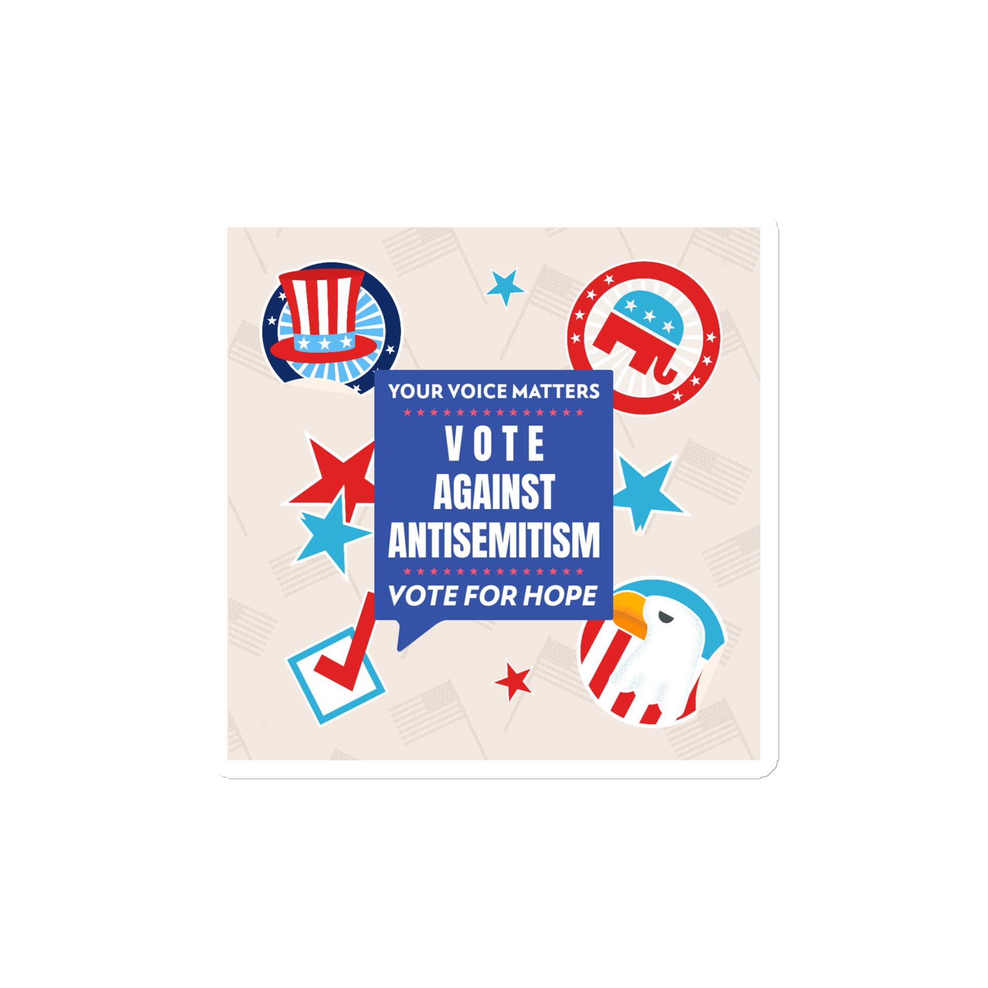 Vote Against Antisemitism | Die-Cut Magnet