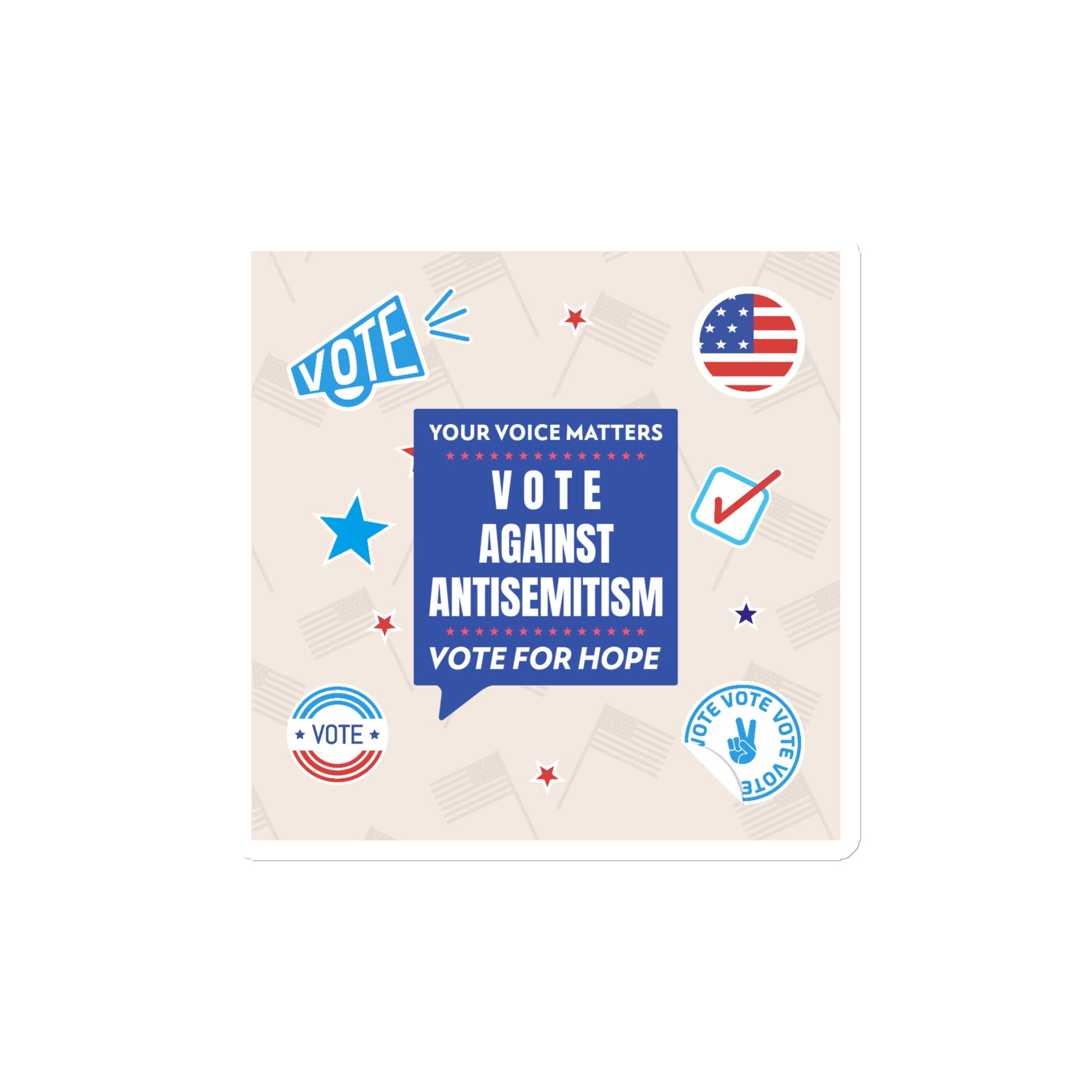 Vote Against Antisemitism | Die-Cut Magnet