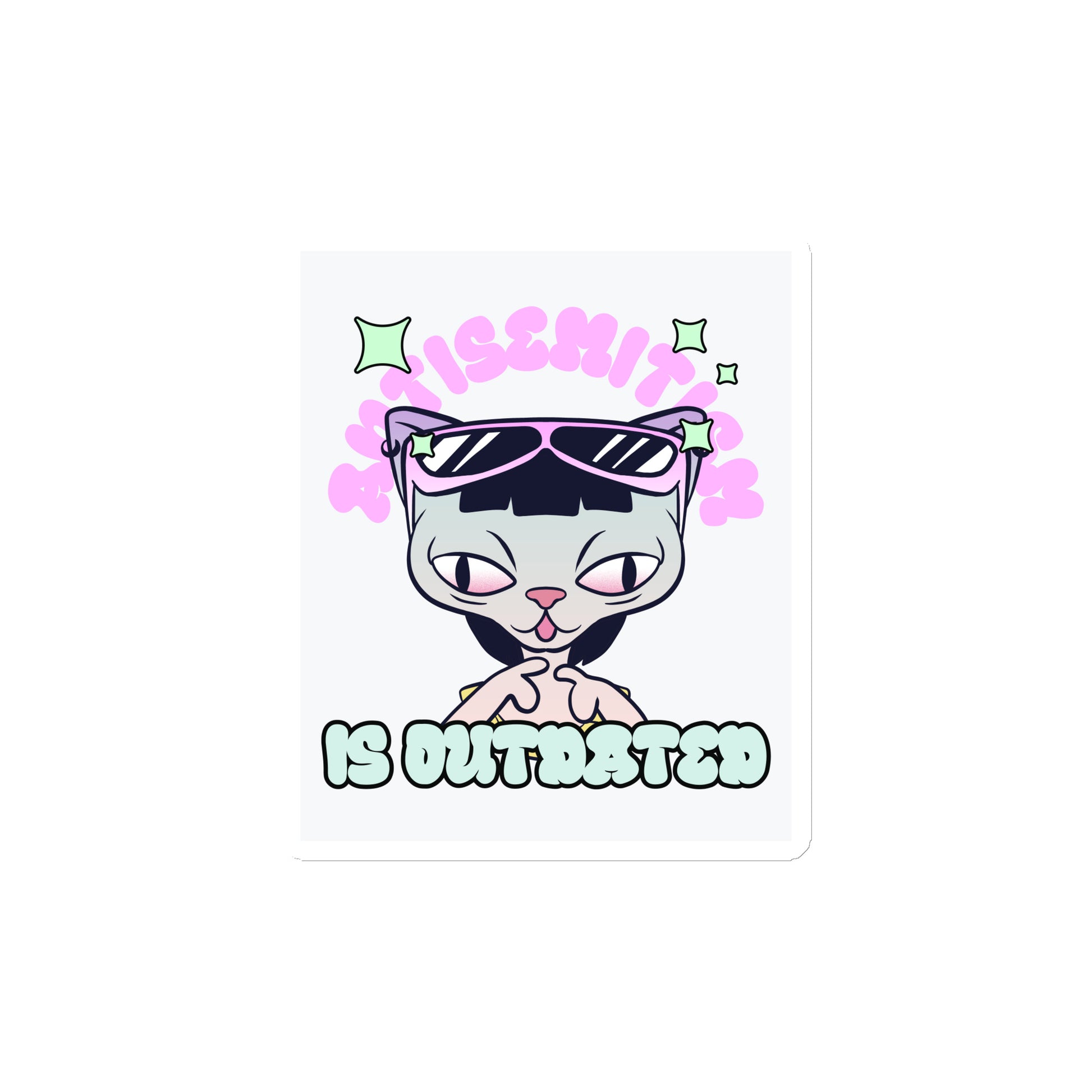 Cool Cat | Antisemitism Is Outdated | Die-Cut Magnet