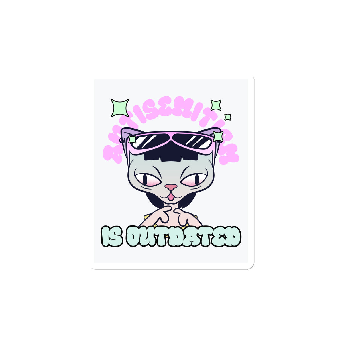Cool Cat | Antisemitism Is Outdated | Die-Cut Magnet Jouparty