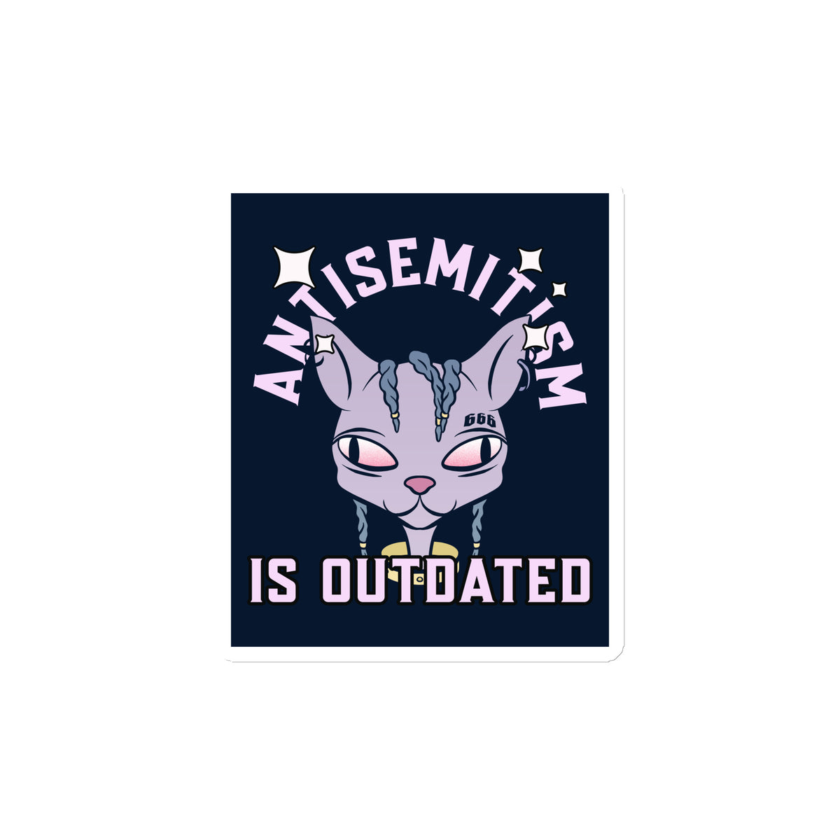 Cool Cat | Antisemitism Is Outdated | Die-Cut Magnet Jouparty