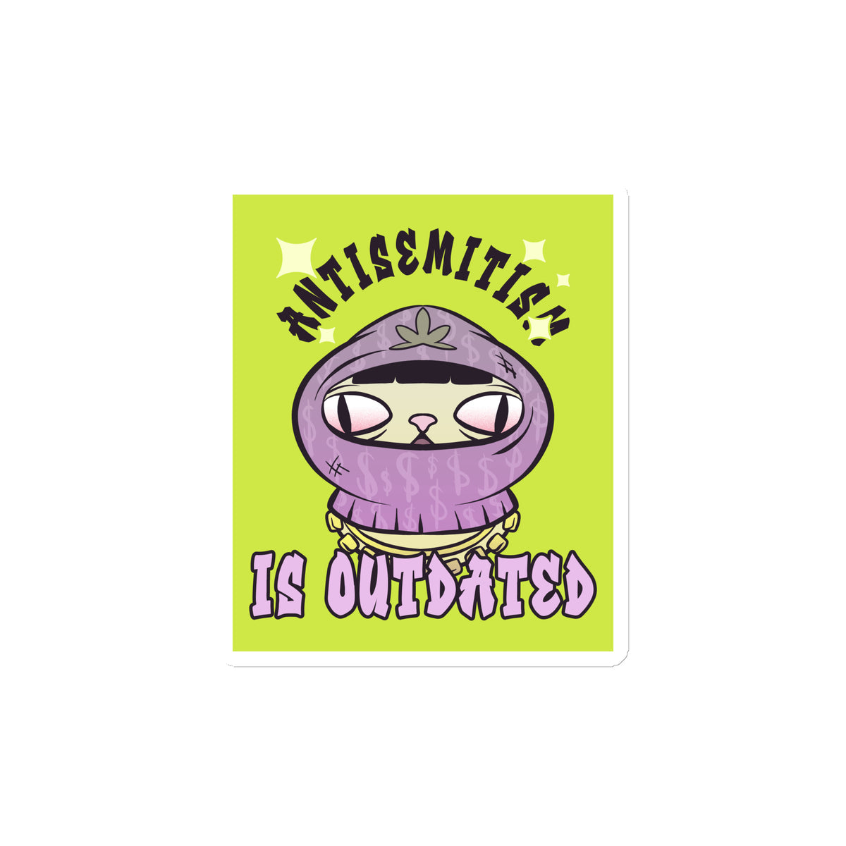 Cool Cat | Antisemitism Is Outdated | Die-Cut Magnet Jouparty