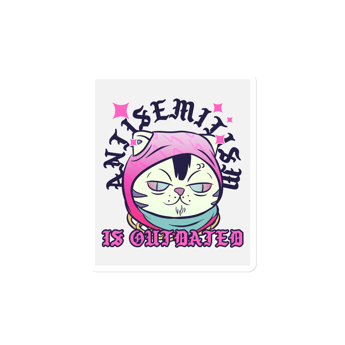 Cool Cat | Antisemitism Is Outdated | Die-Cut Magnet Jouparty