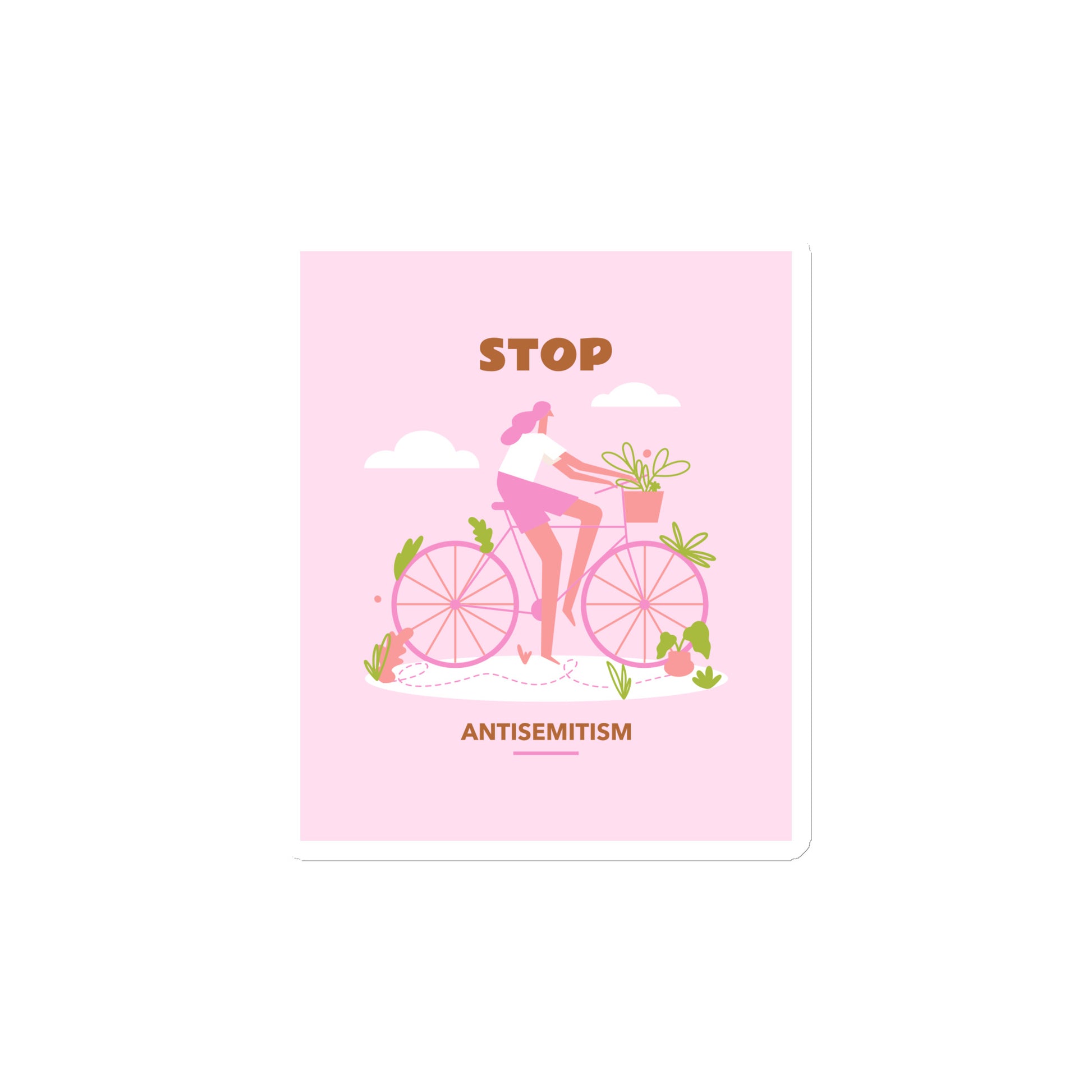 Bike Journey | Stop Antisemitism | Die-Cut Magnet