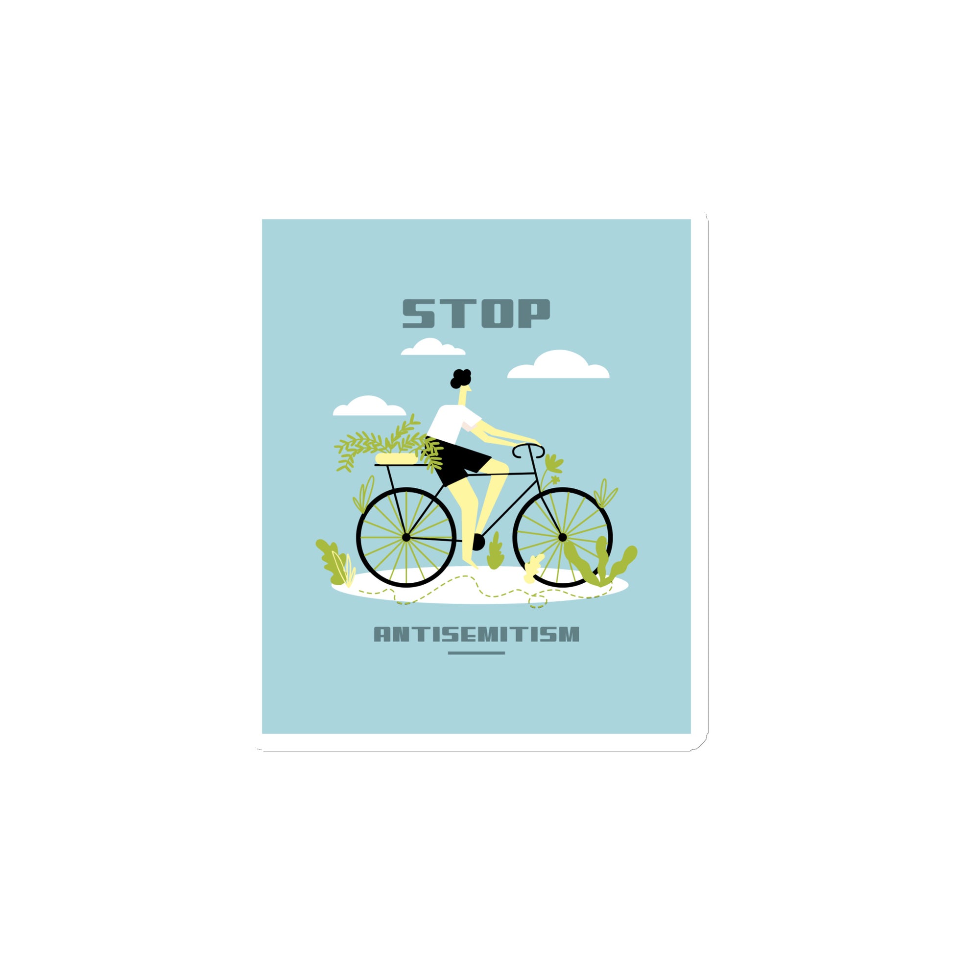 Bike Journey | Stop Antisemitism | Die-Cut Magnet