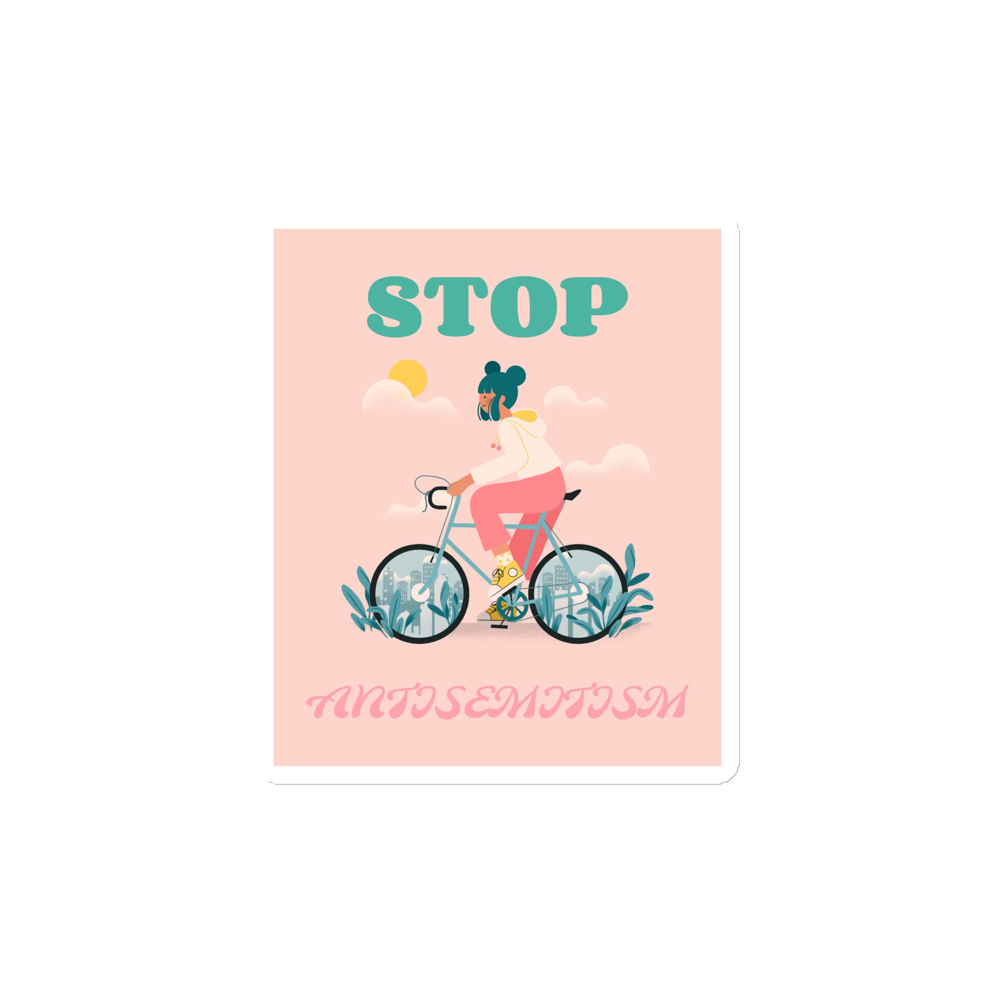 Bike Journey | Stop Antisemitism | Die-Cut Magnet