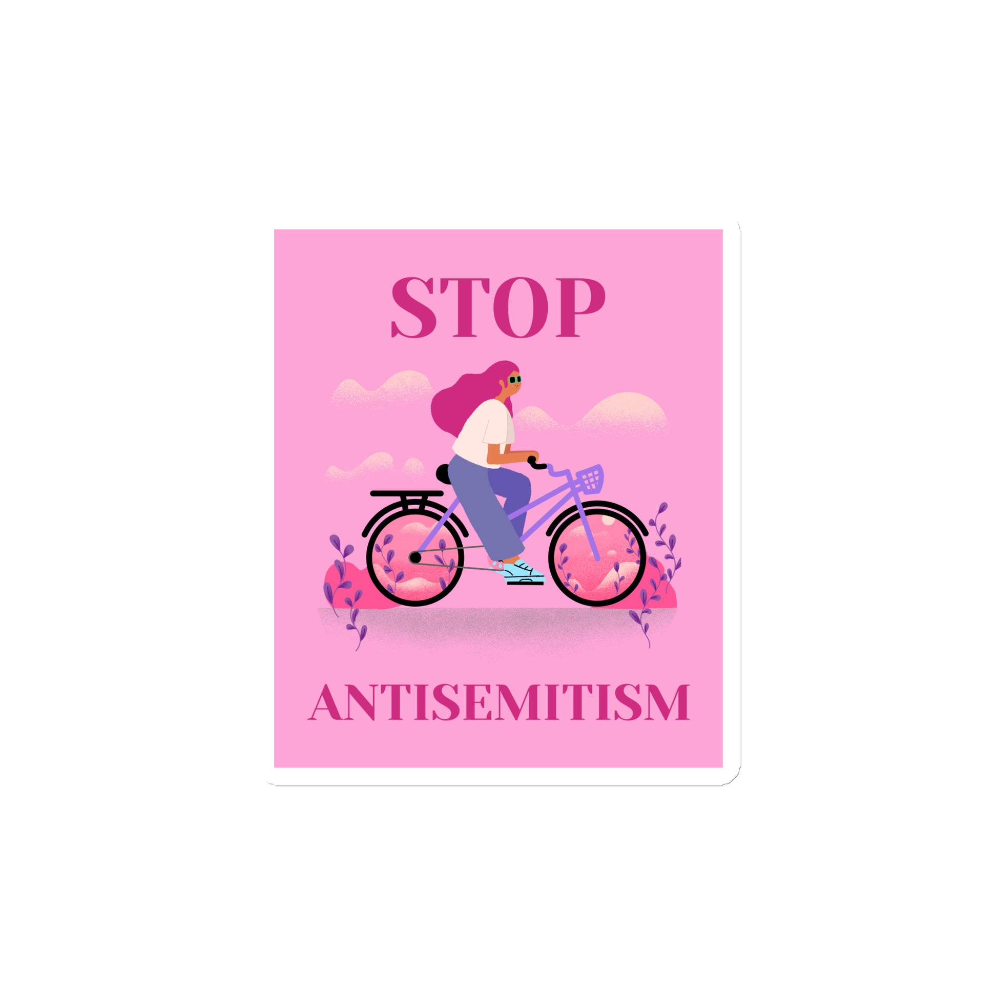 Bike Journey | Stop Antisemitism | Die-Cut Magnet