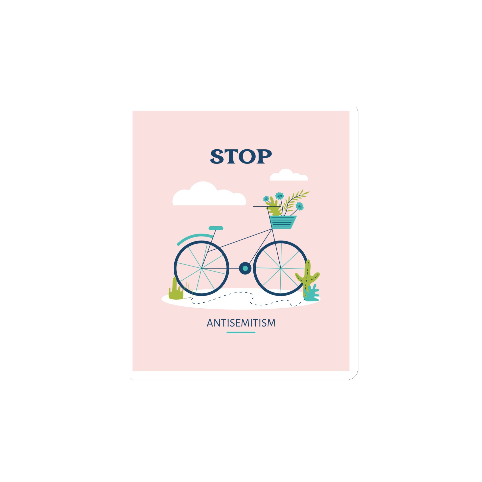 Bike Journey | Stop Antisemitism | Die-Cut Magnet