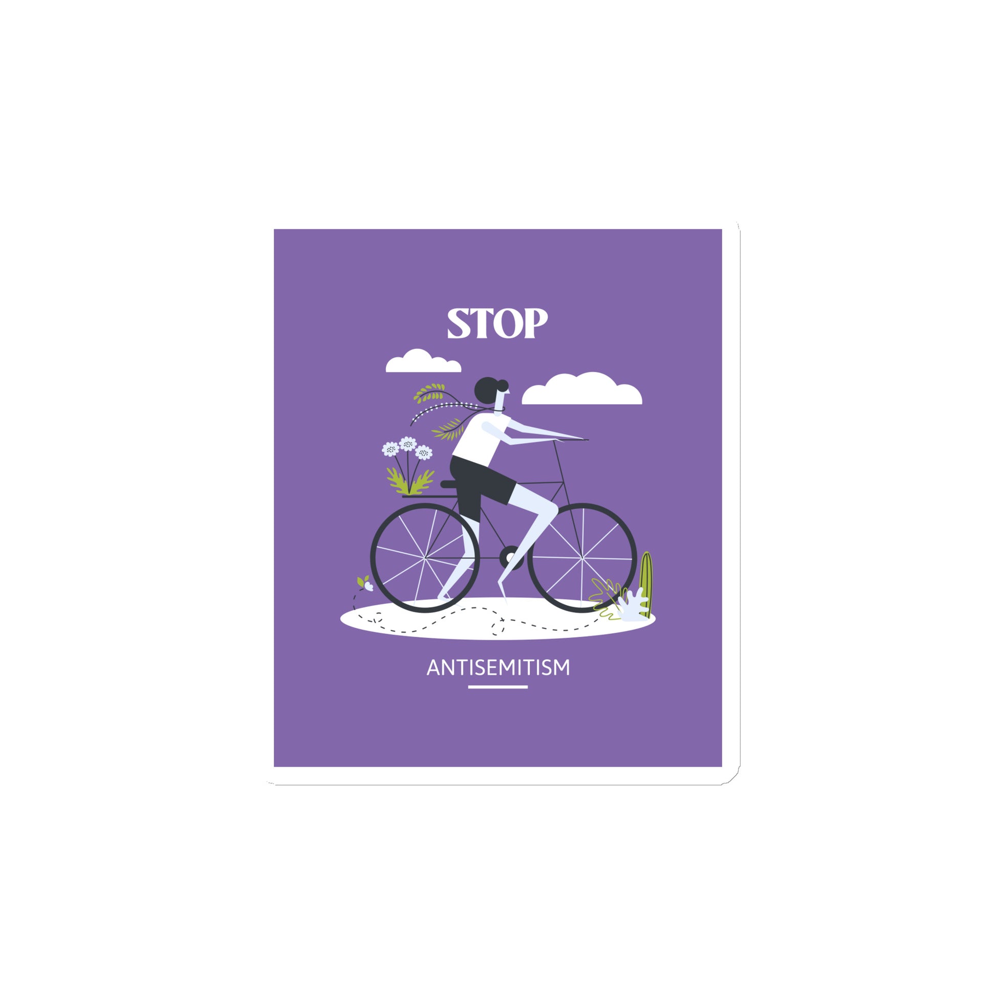 Bike Journey | Stop Antisemitism | Die-Cut Magnet