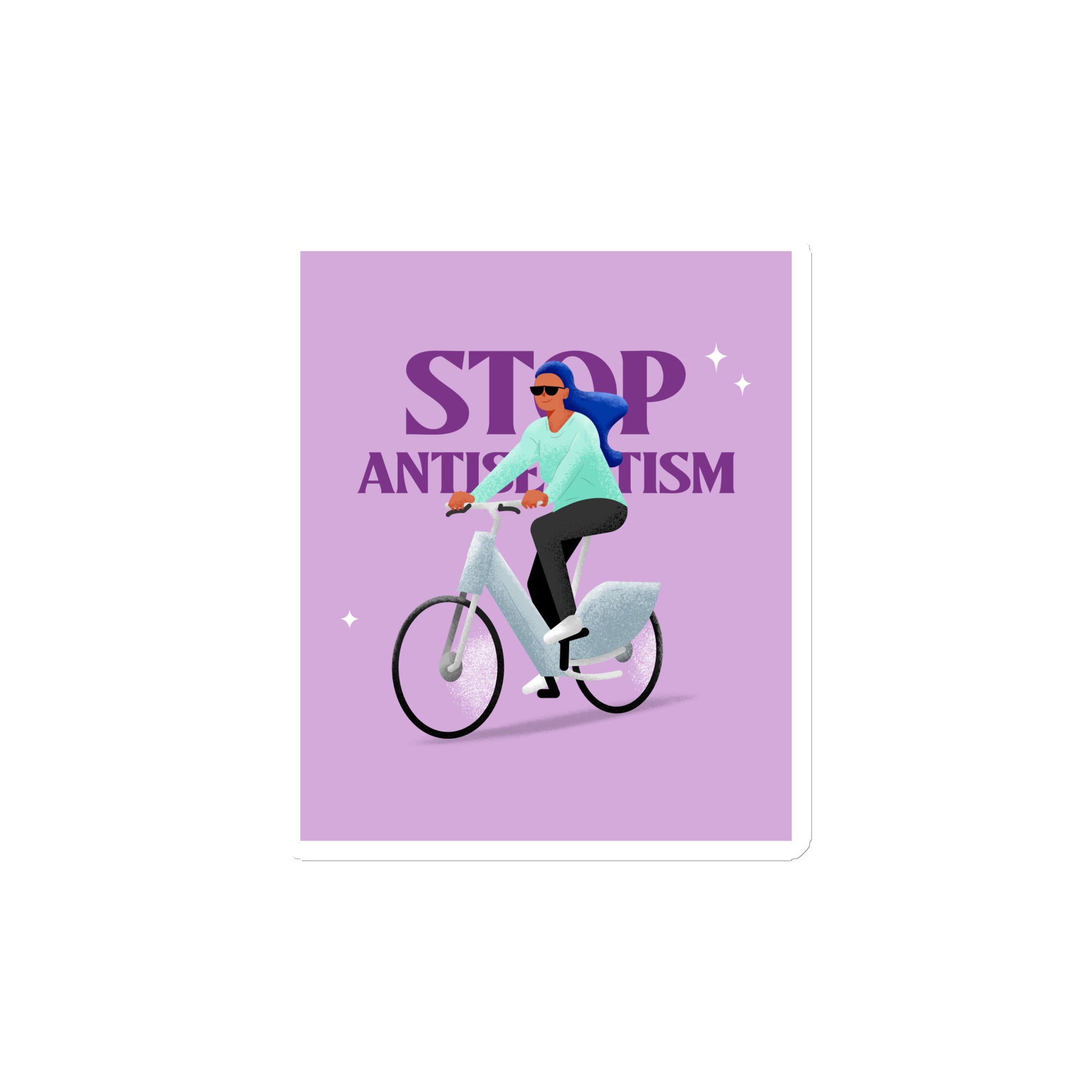 Bike Journey | Stop Antisemitism | Die-Cut Magnet
