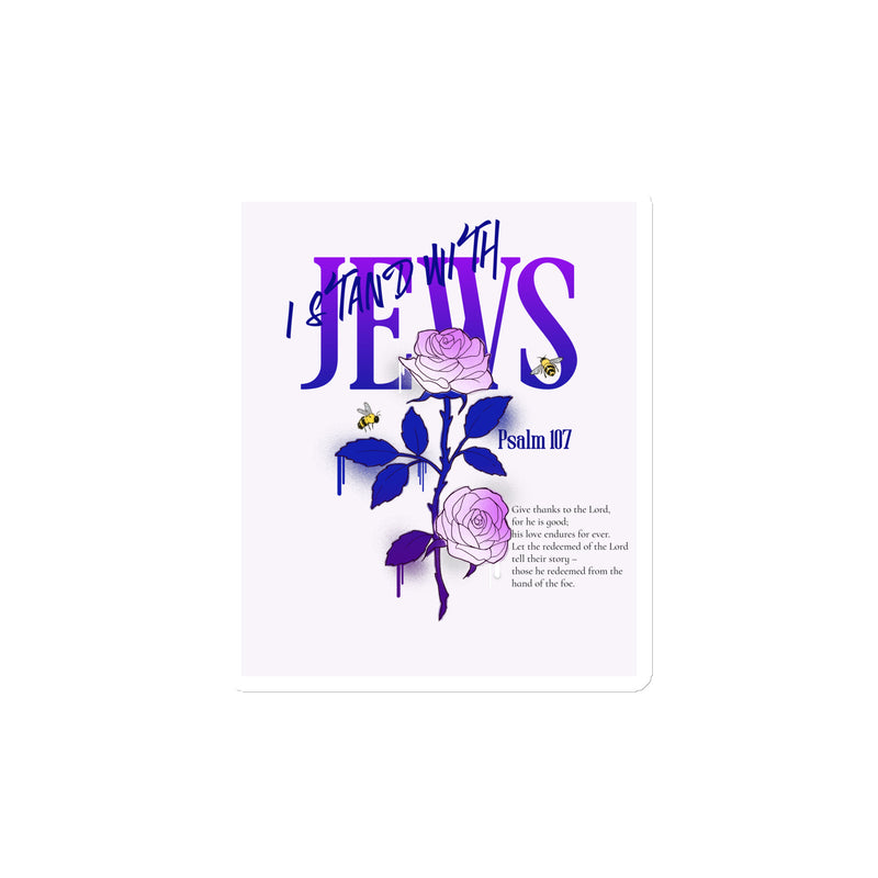 I Stand With Jews | Flower Christian Bible Verse | Die-Cut Magnet