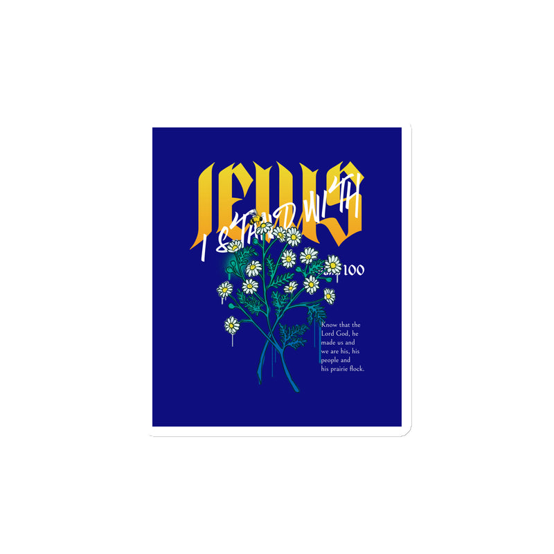 I Stand With Jews | Flower Christian Bible Verse | Die-Cut Magnet