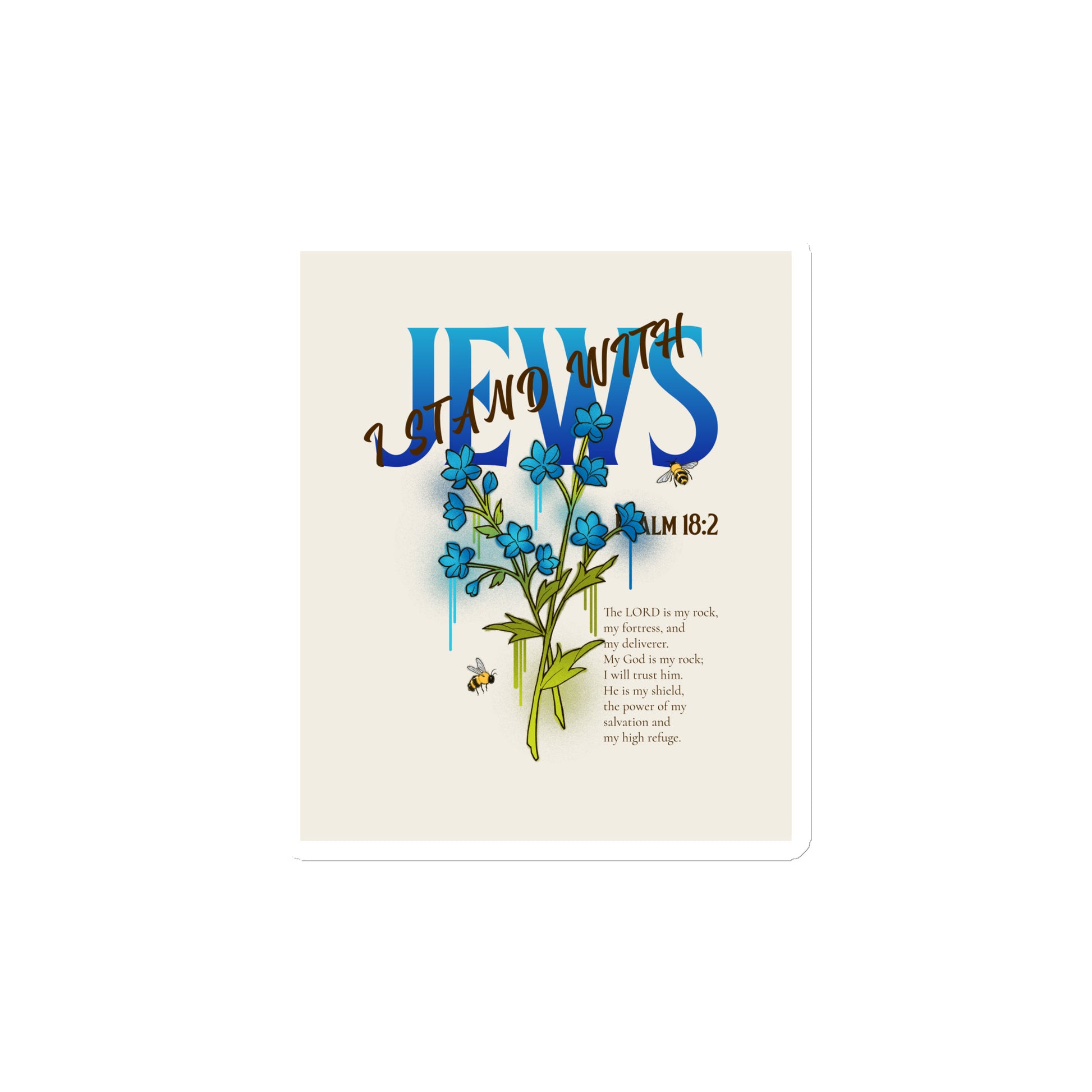 I Stand With Jews | Flower Christian Bible Verse | Die-Cut Magnet