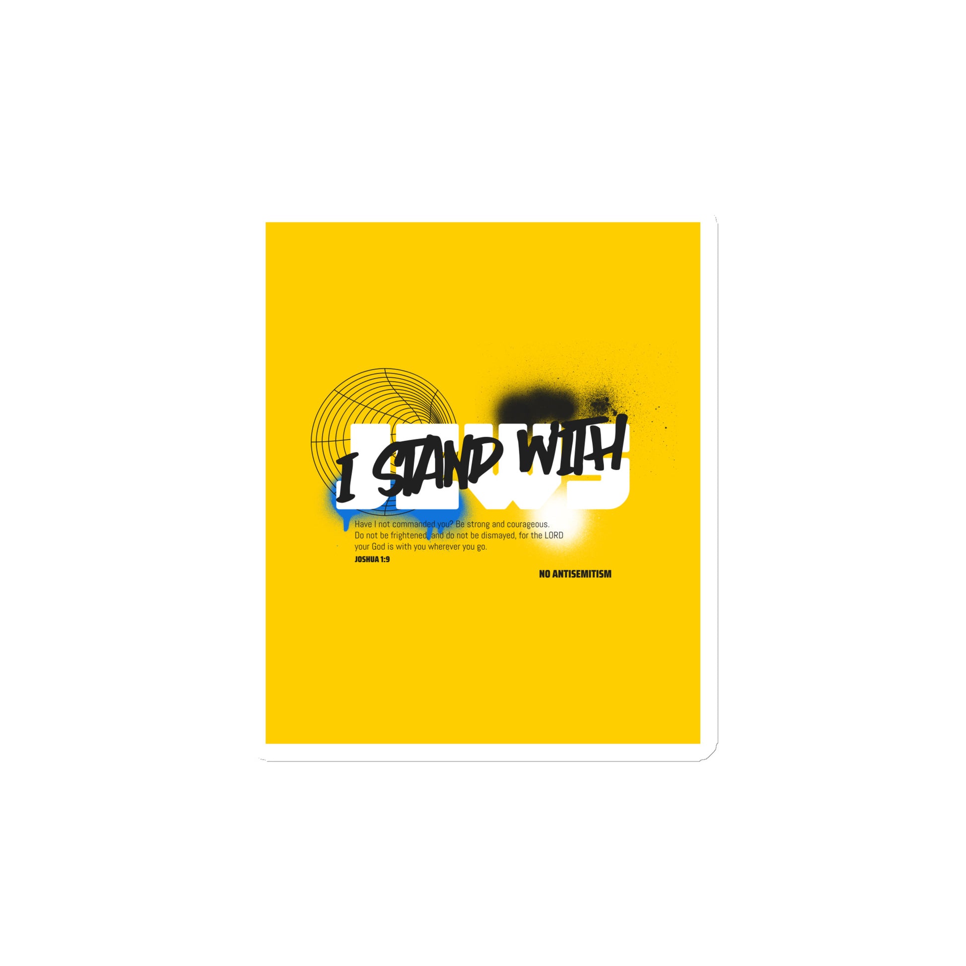 I Stand With Jews Graffiti Bible Verse | Die-Cut Magnet