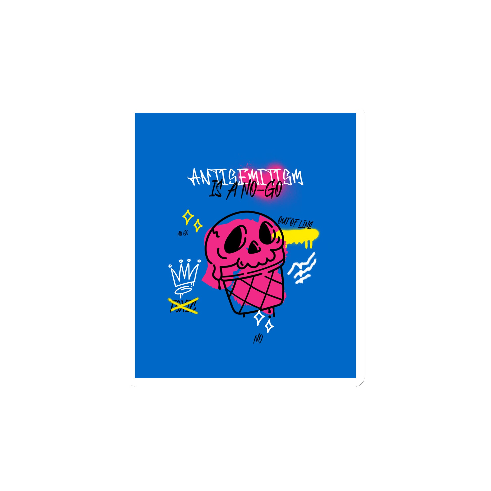 No Go Graffiti Doodle | Antisemitism | Die-Cut Magnet