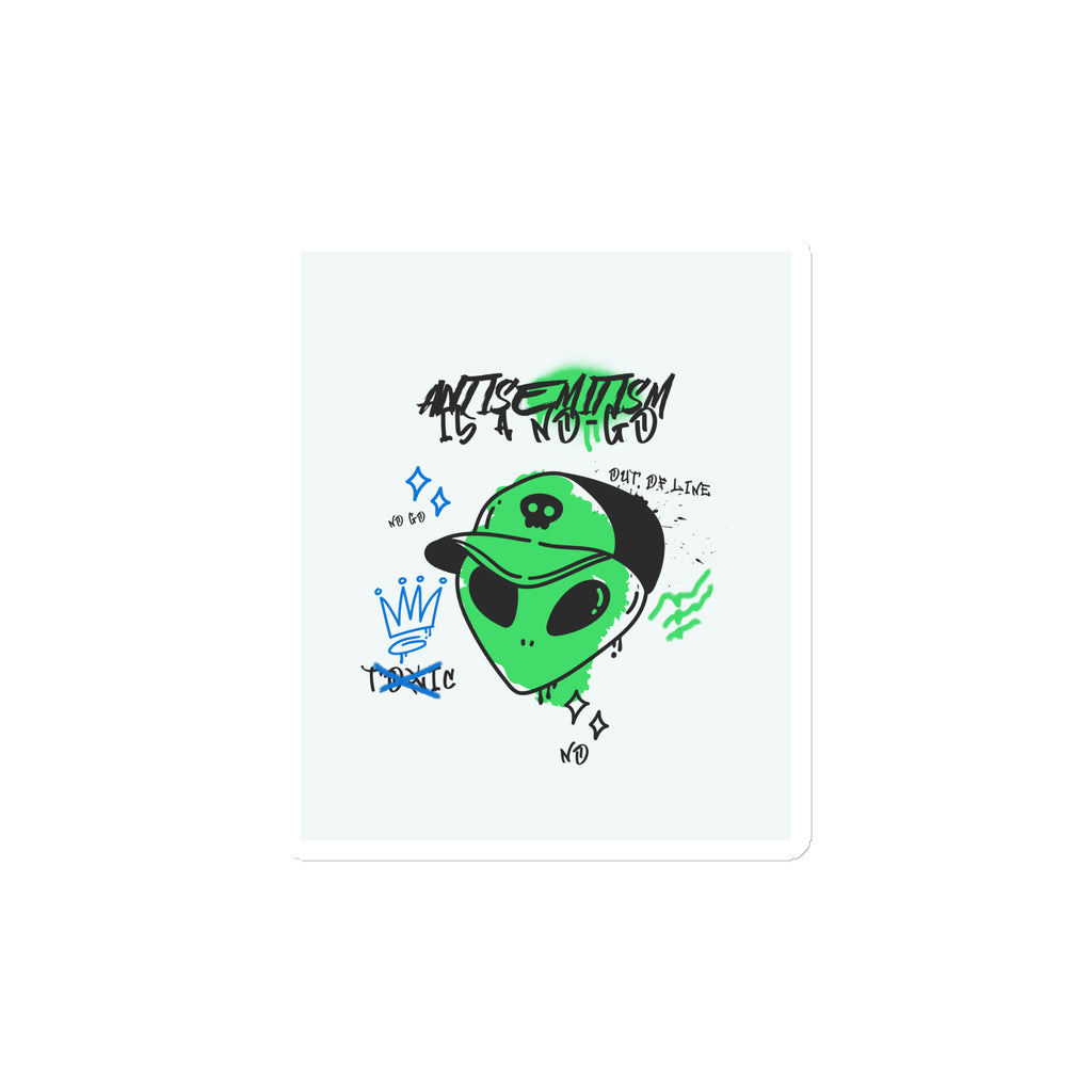 No Go Graffiti Doodle | Antisemitism | Die-Cut Magnet