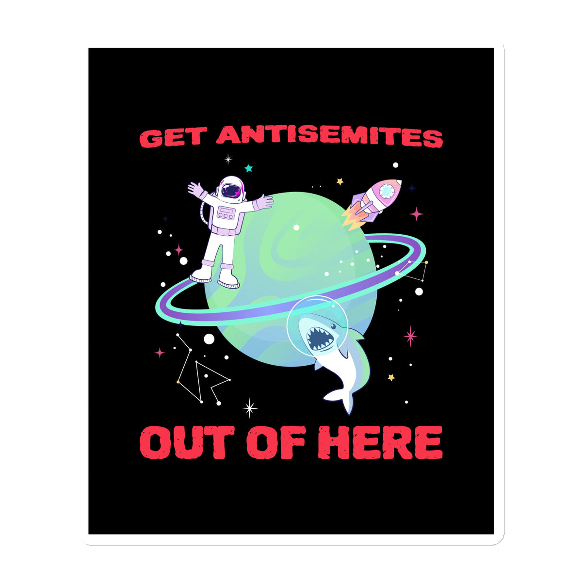 Get Alien Out | Antisemitism | Die-Cut Magnet Jouparty