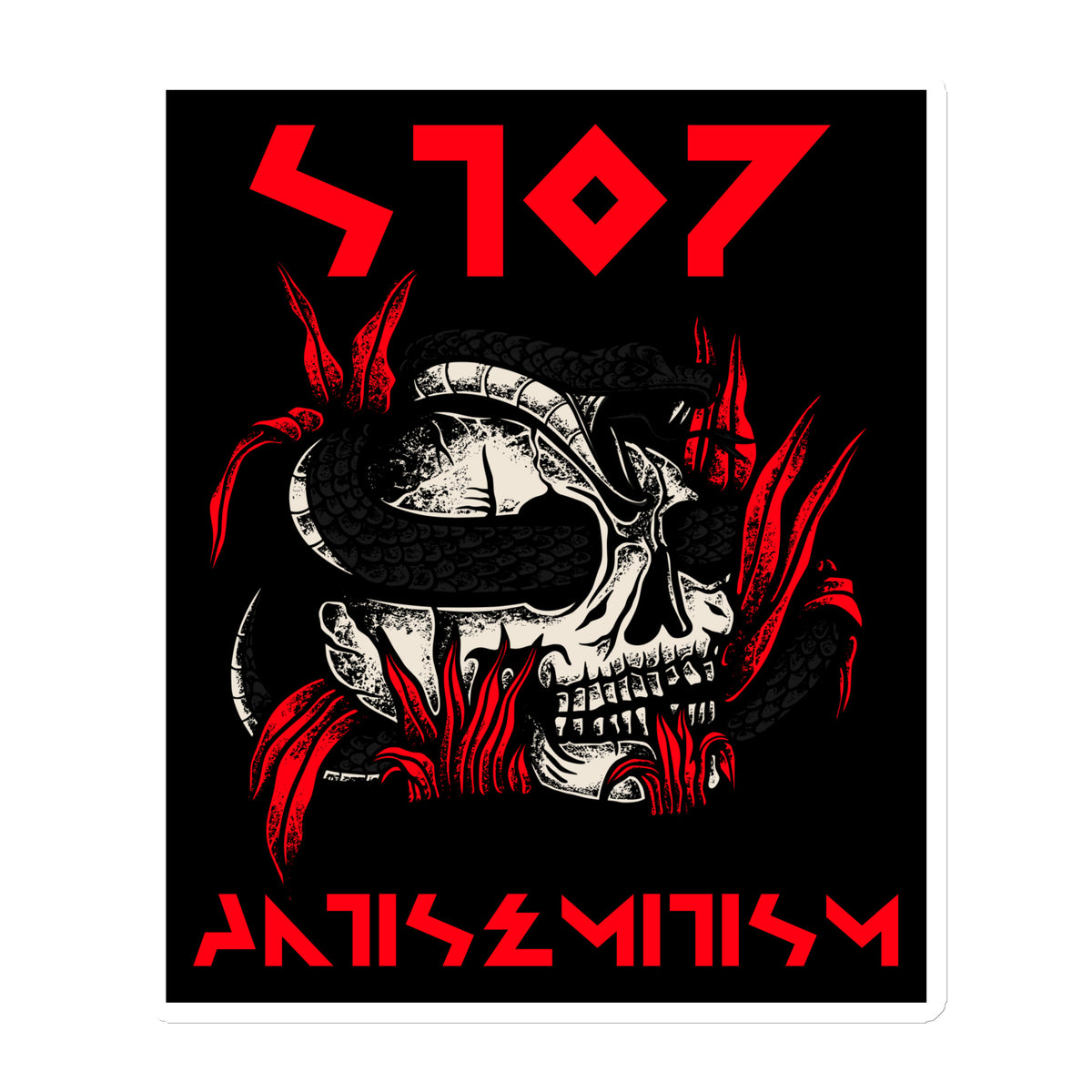 Red Fight | Antisemitism | Die-Cut Magnet Jouparty