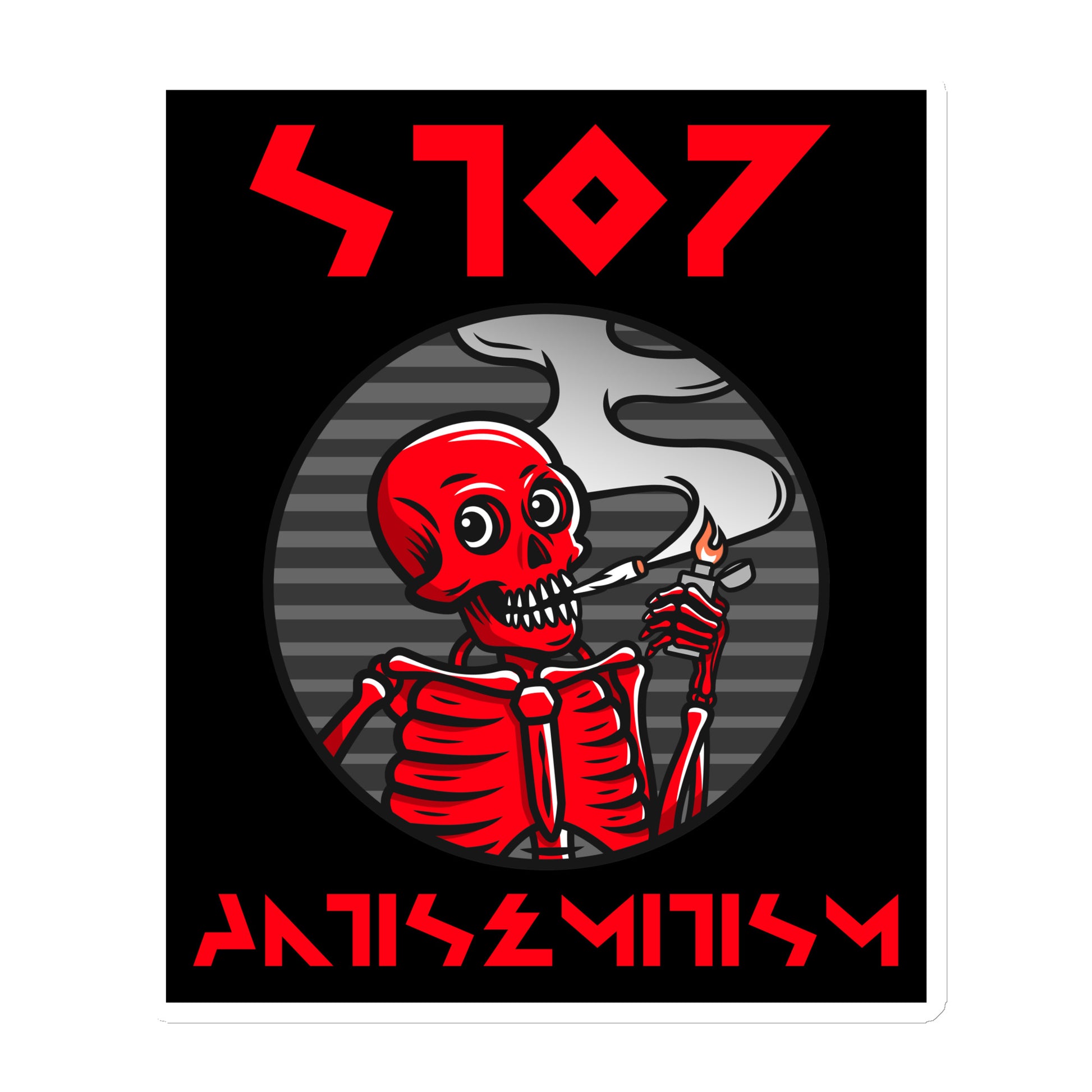 Red Fight | Antisemitism | Die-Cut Magnet Jouparty