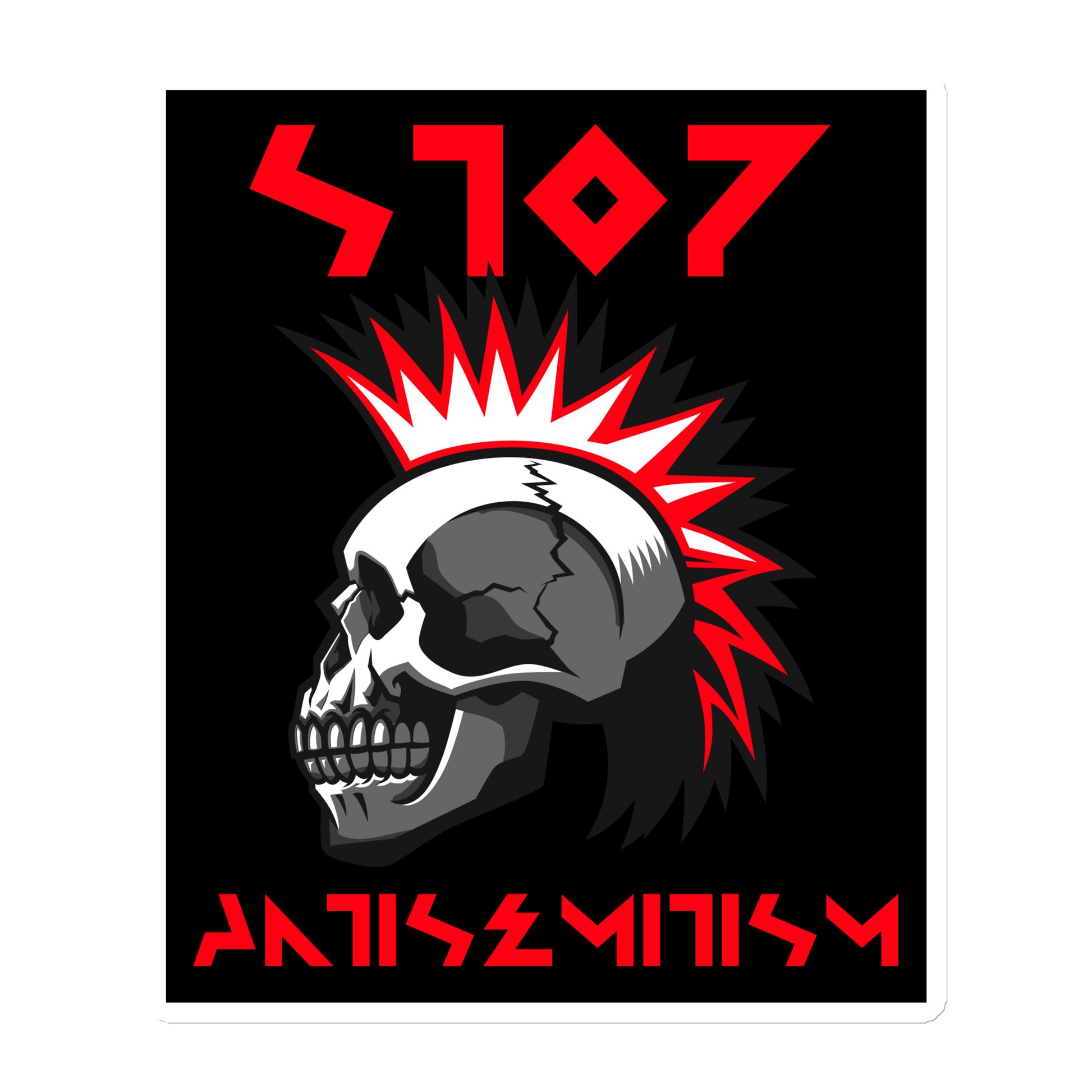 Red Fight | Antisemitism | Die-Cut Magnet Jouparty