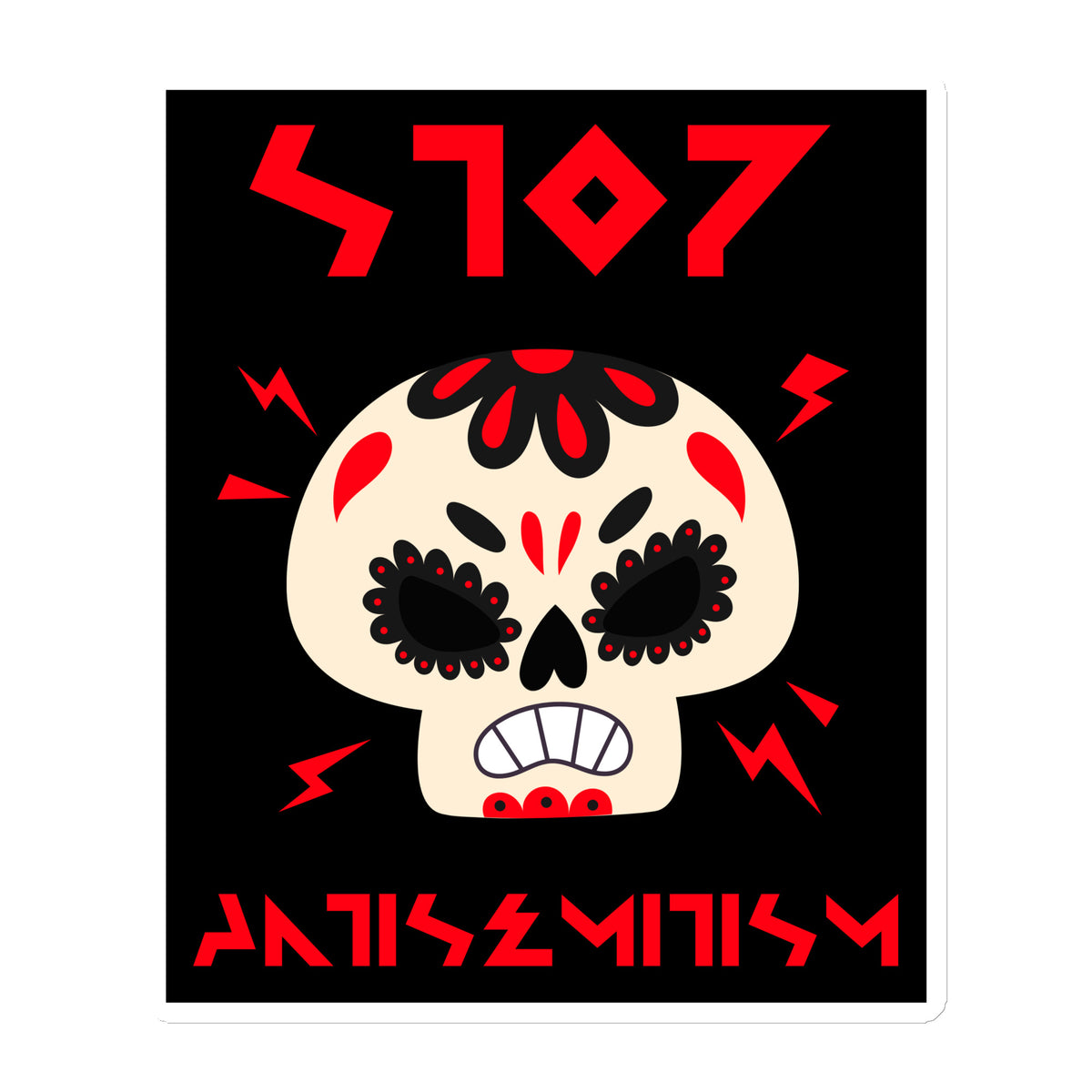 Red Fight | Antisemitism | Die-Cut Magnet Jouparty