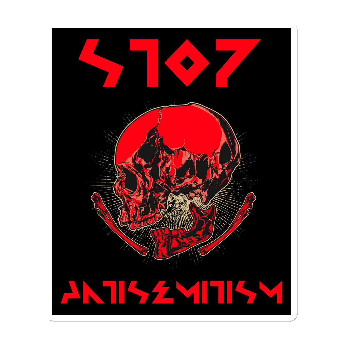 Red Fight | Antisemitism | Die-Cut Magnet Jouparty