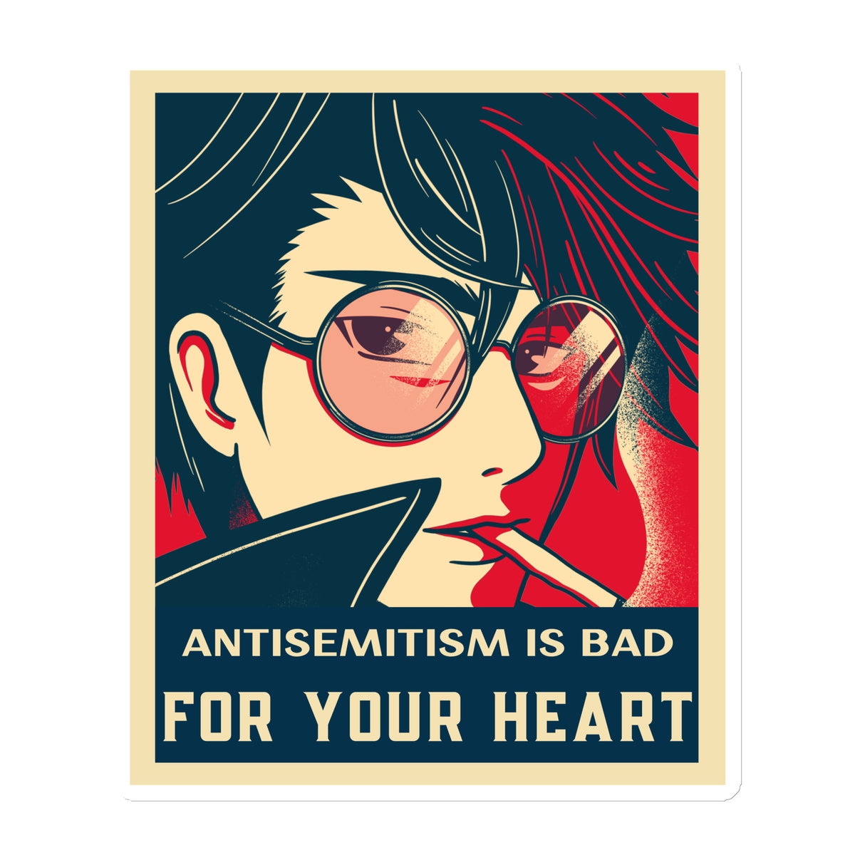 Anime Hero | Antisemitism | Die-Cut Magnet Jouparty