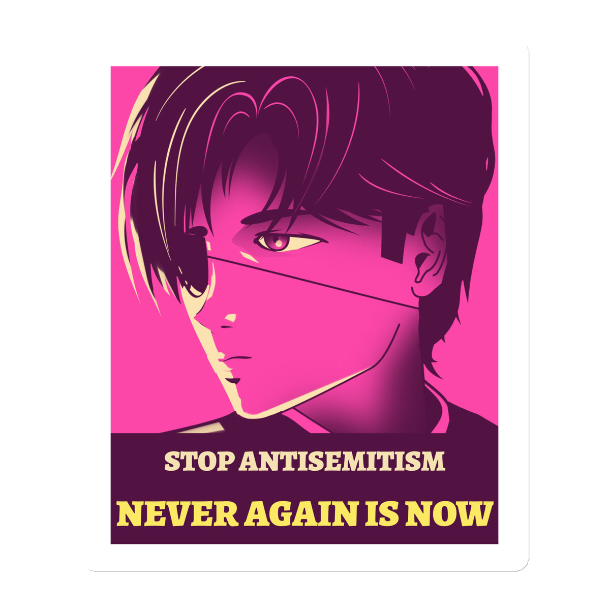 Anime Hero | Antisemitism | Die-Cut Magnet Jouparty