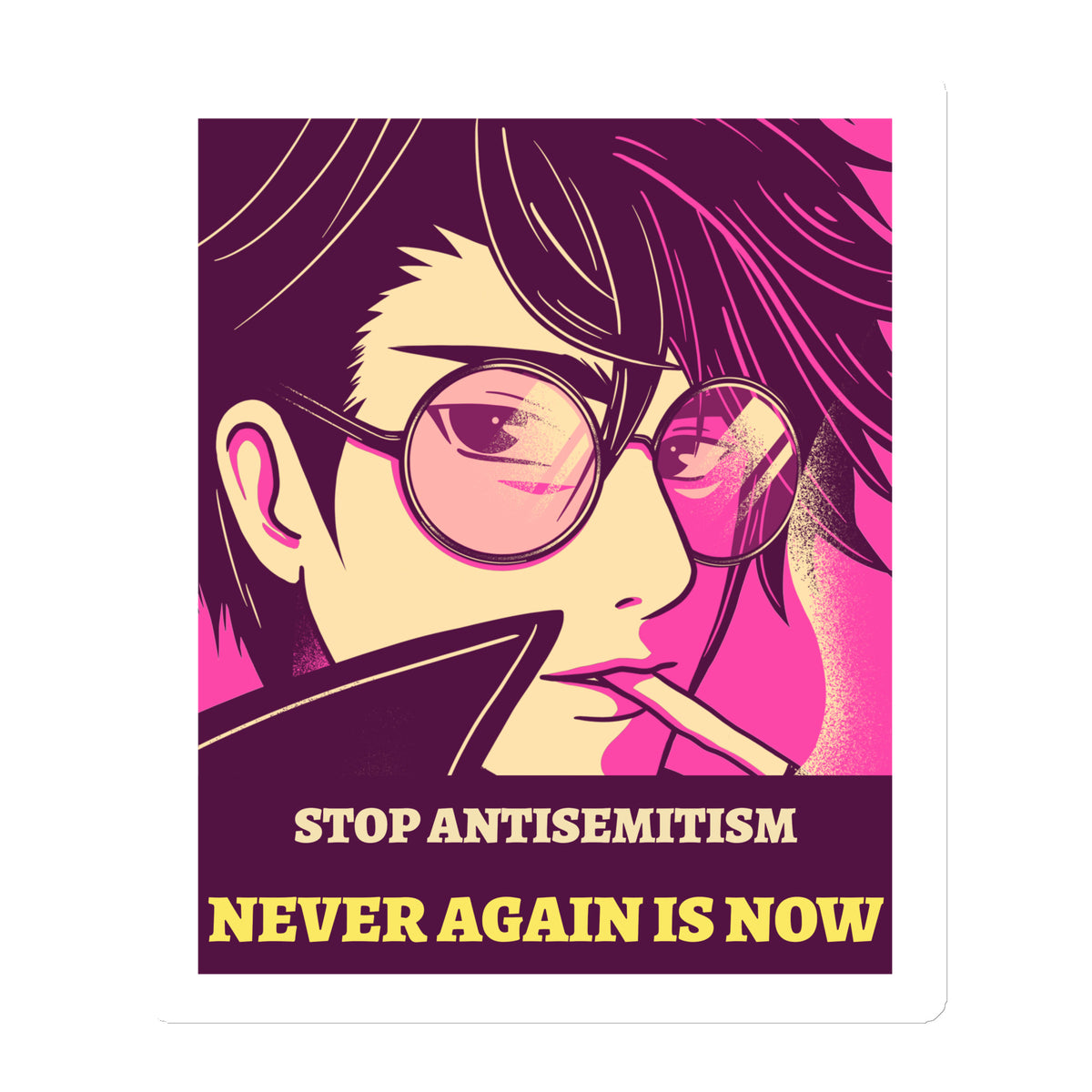 Anime Hero | Antisemitism | Die-Cut Magnet Jouparty