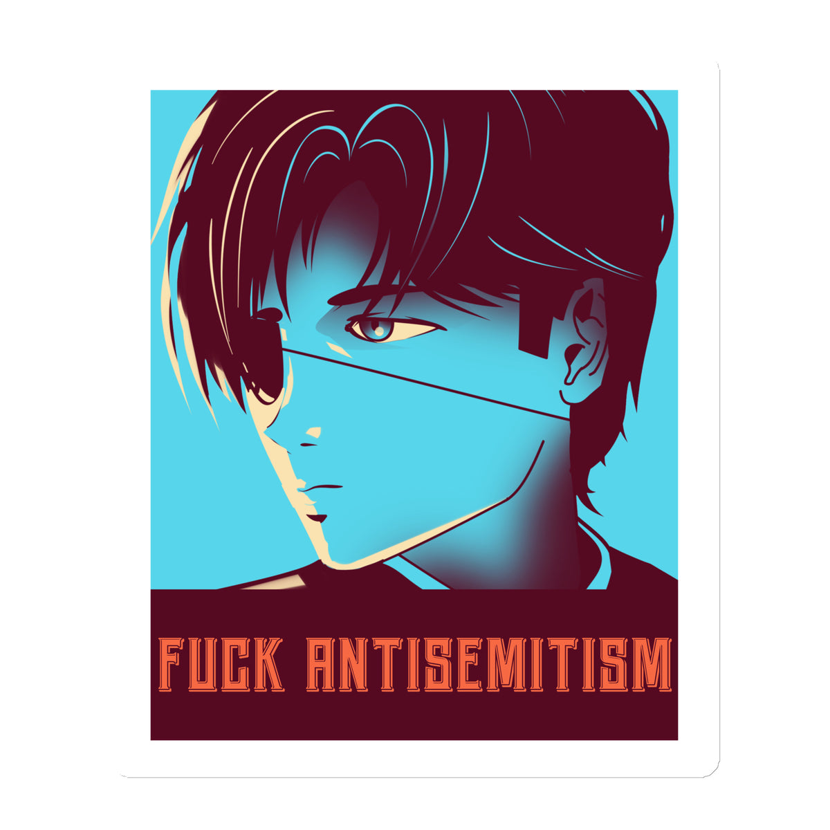 Anime Hero | Antisemitism | Die-Cut Magnet Jouparty