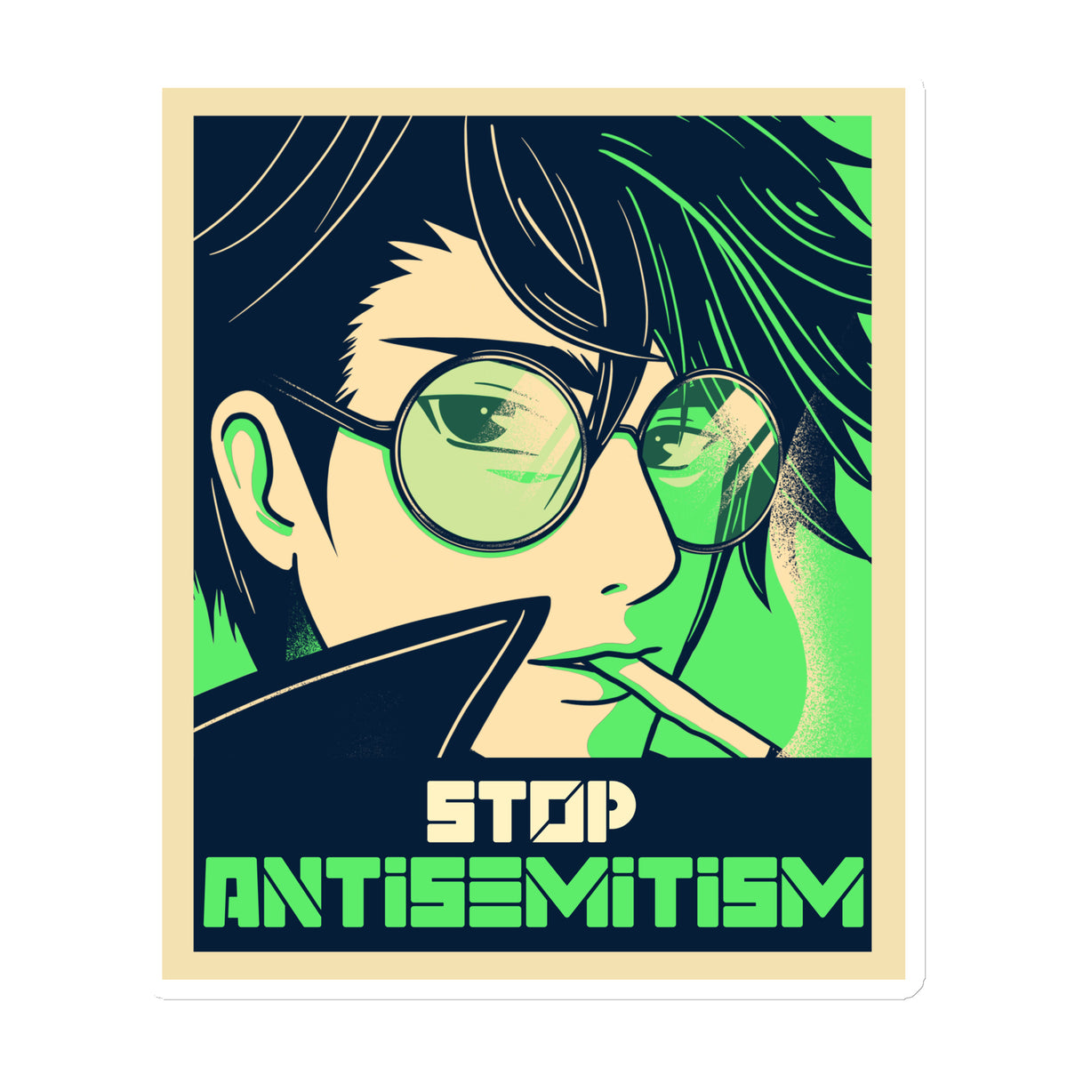 Anime Hero | Antisemitism | Die-Cut Magnet Jouparty