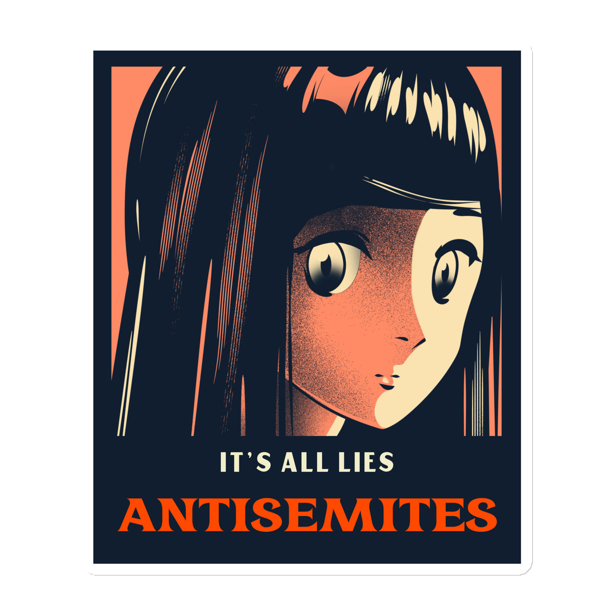 Anime Hero | Antisemitism | Die-Cut Magnet Jouparty