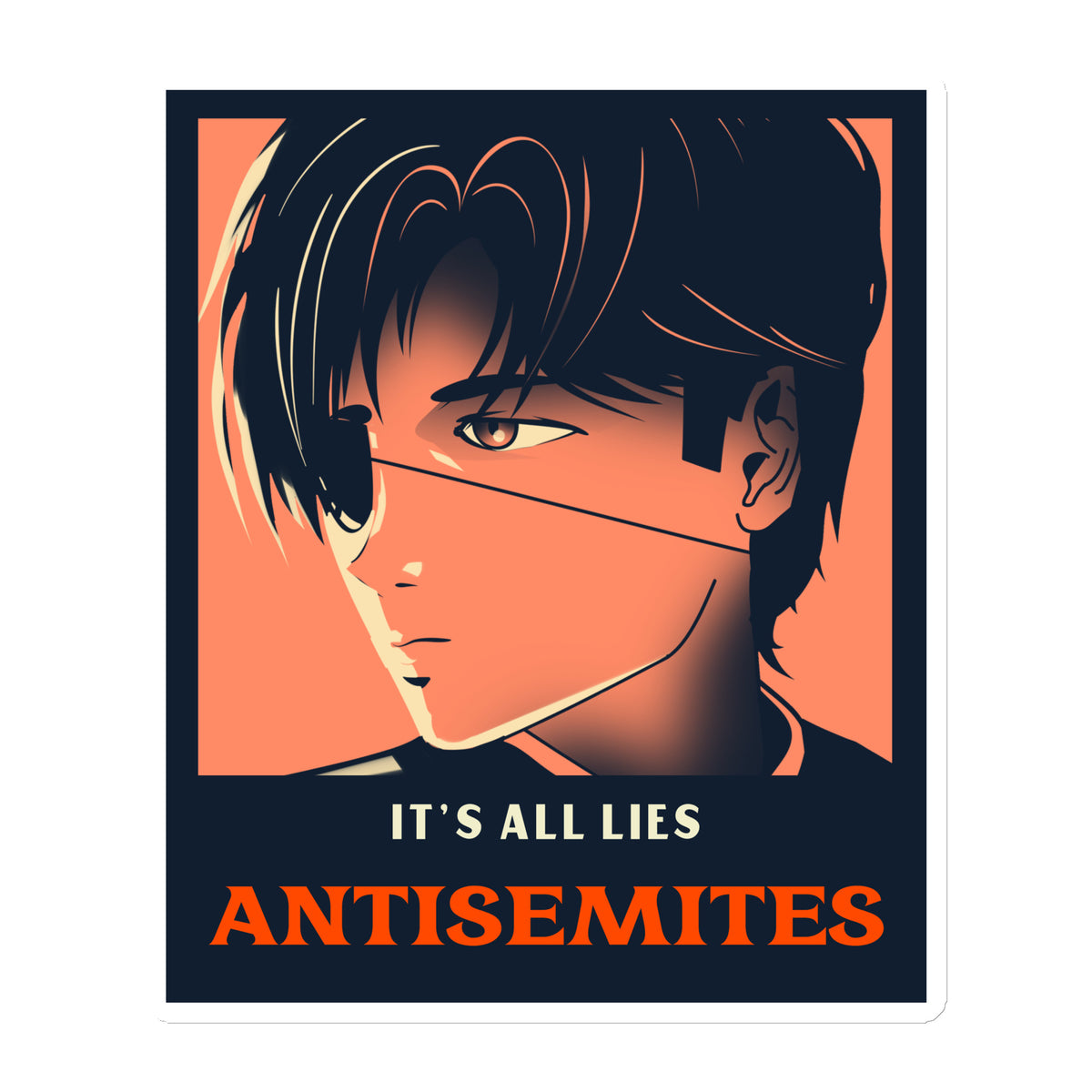 Anime Hero | Antisemitism | Die-Cut Magnet Jouparty