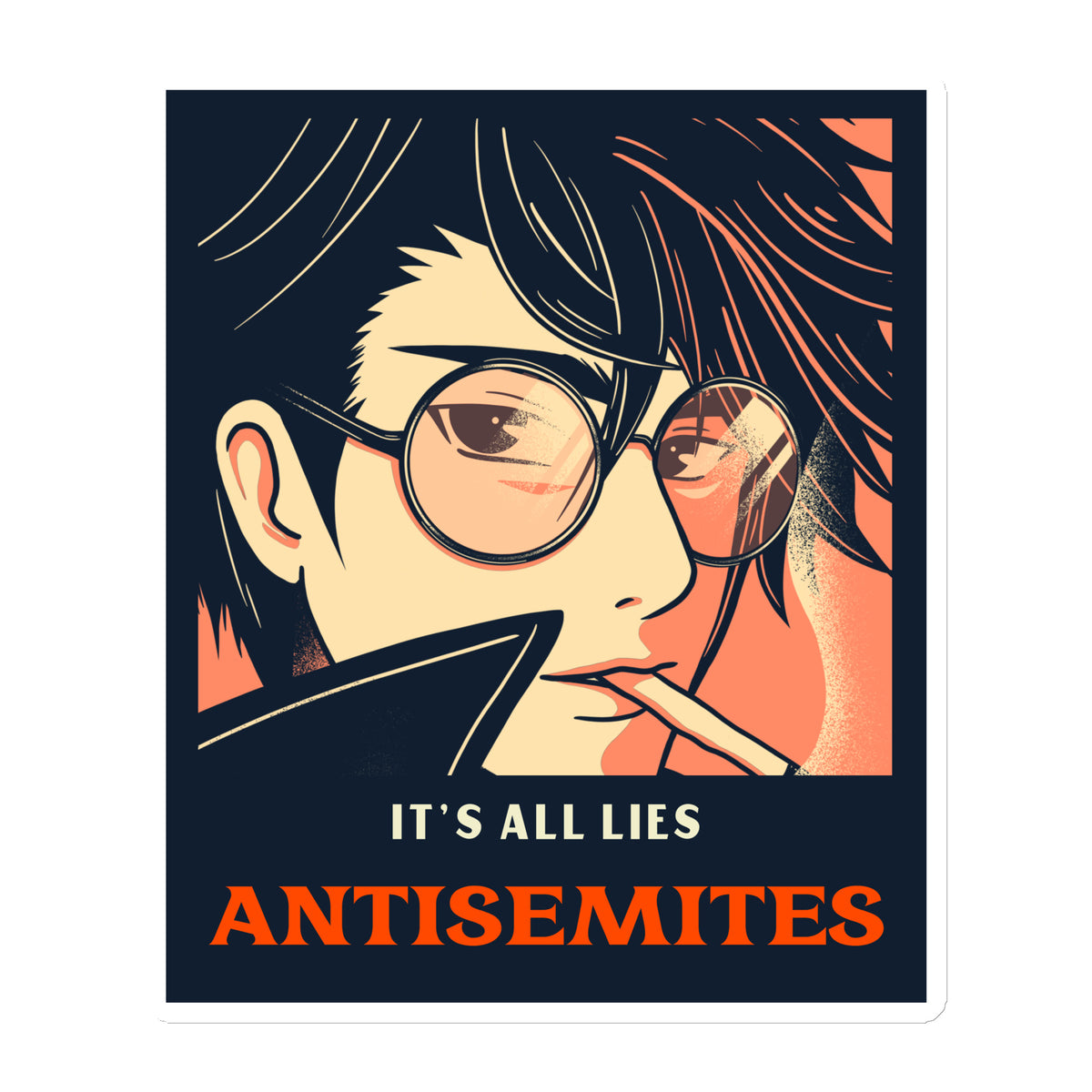 Anime Hero | Antisemitism | Die-Cut Magnet Jouparty