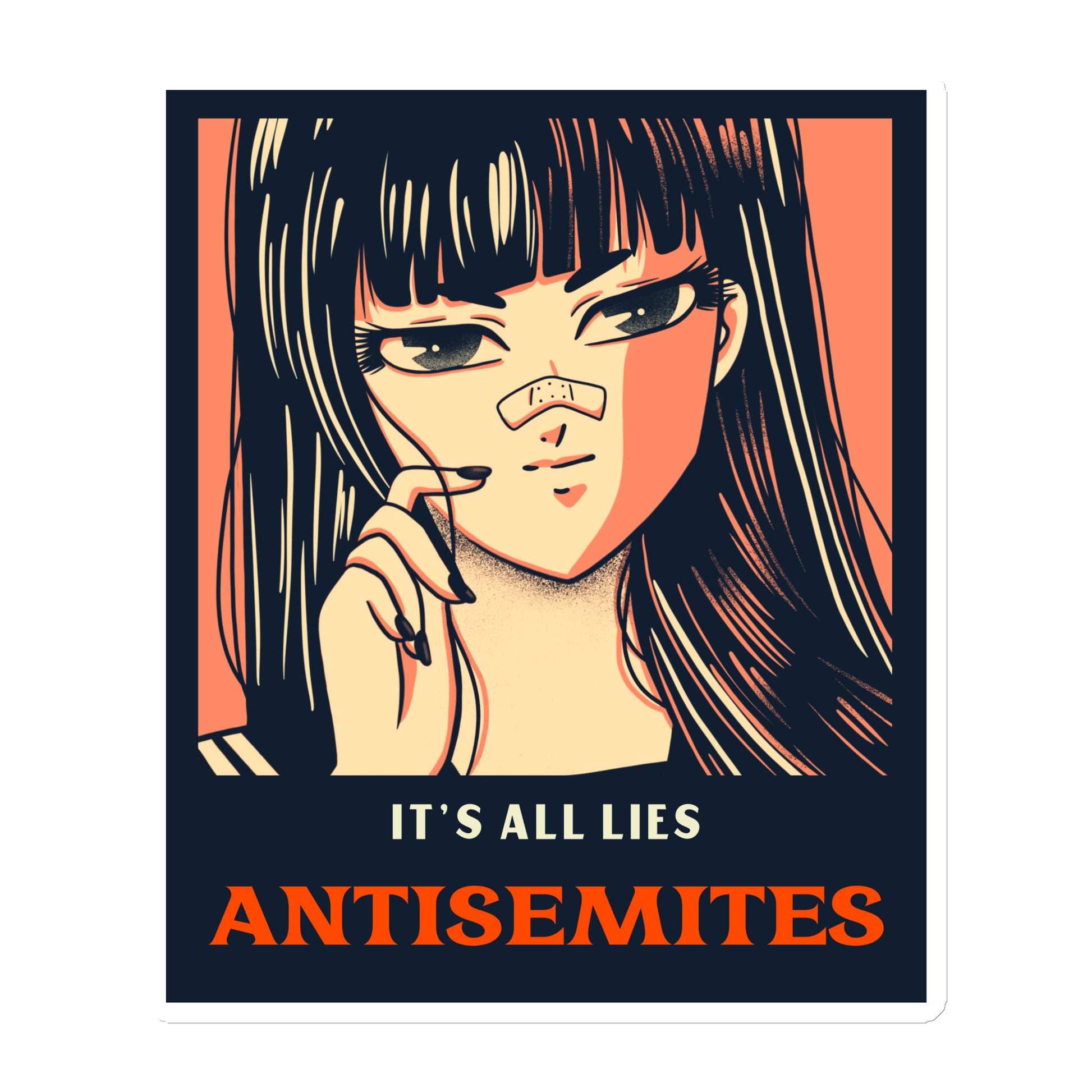Anime Hero | Antisemitism | Die-Cut Magnet Jouparty
