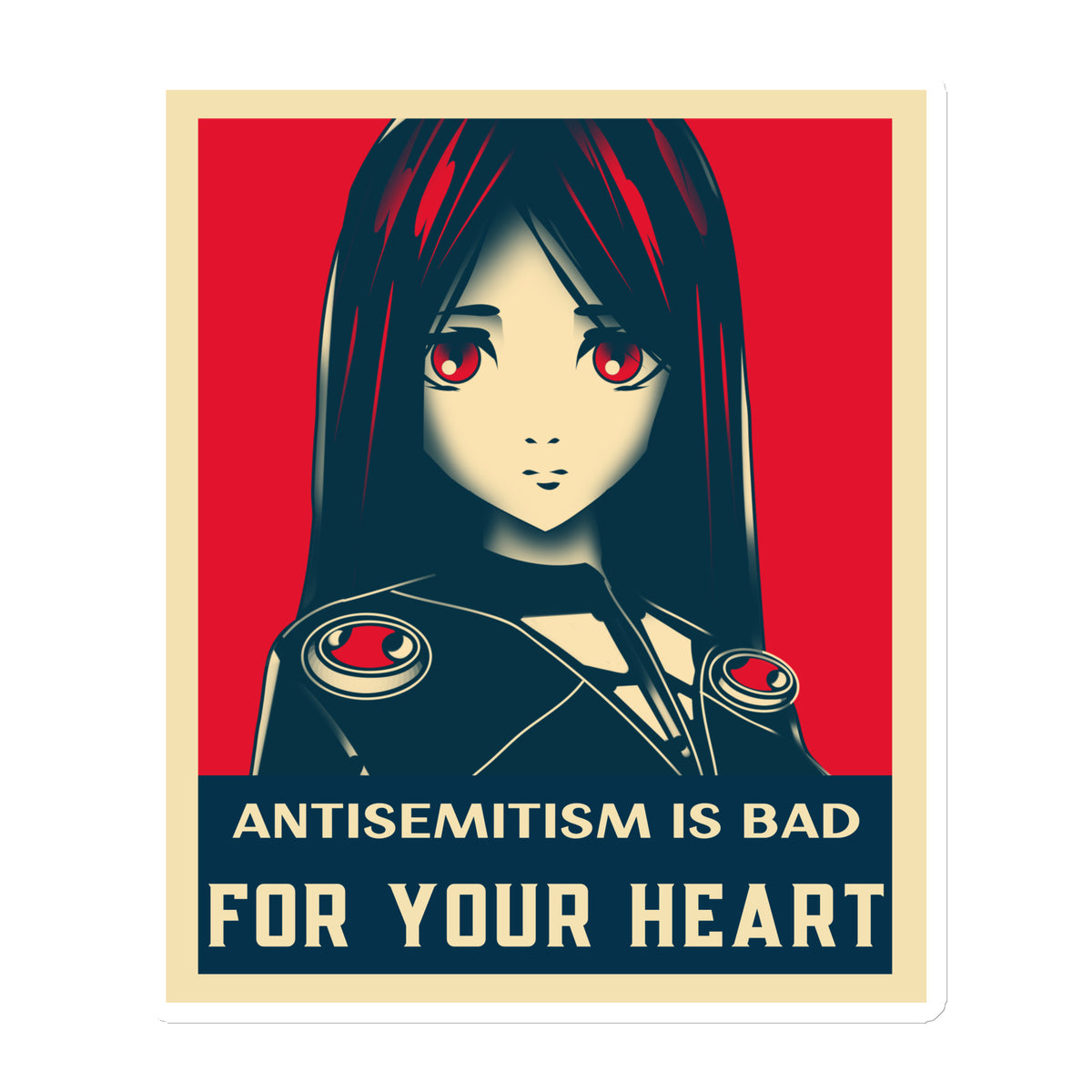 Anime Hero | Antisemitism | Die-Cut Magnet Jouparty