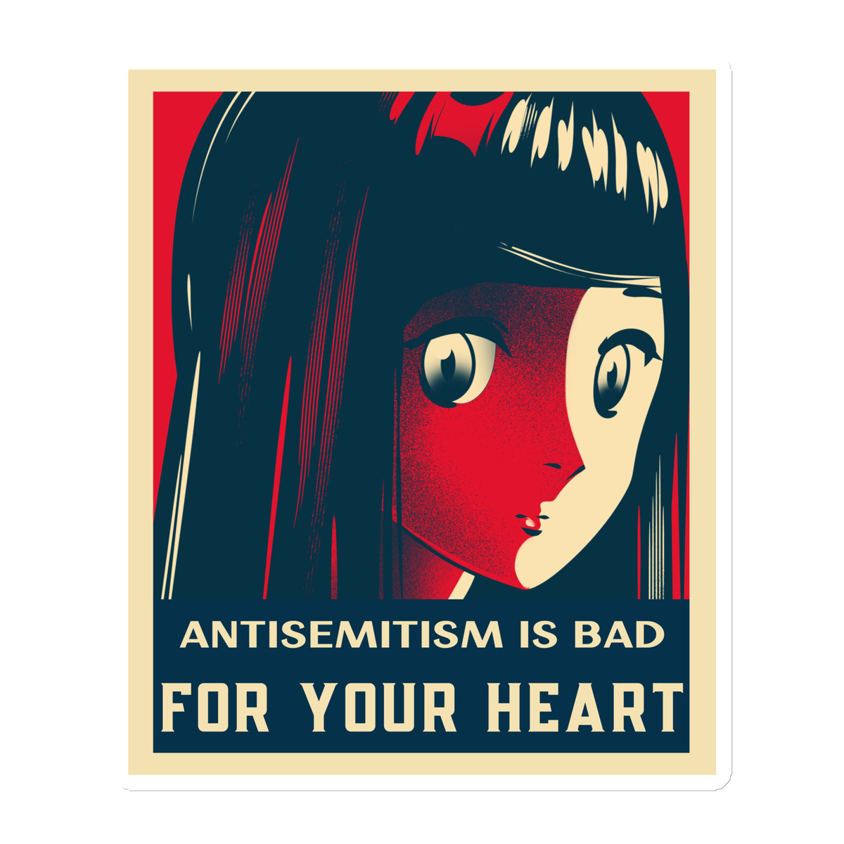 Anime Hero | Antisemitism | Die-Cut Magnet Jouparty