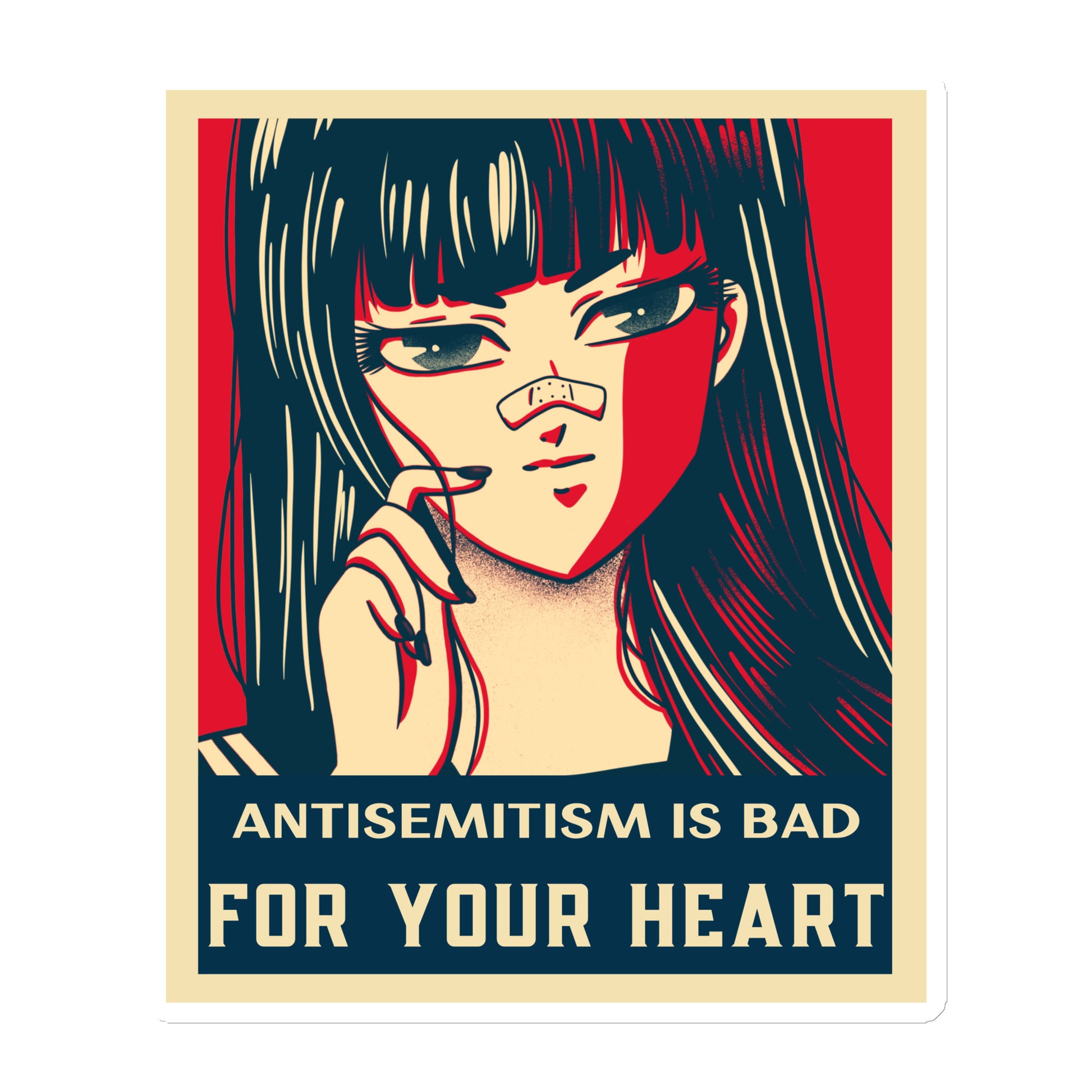 Anime Hero | Antisemitism | Die-Cut Magnet Jouparty
