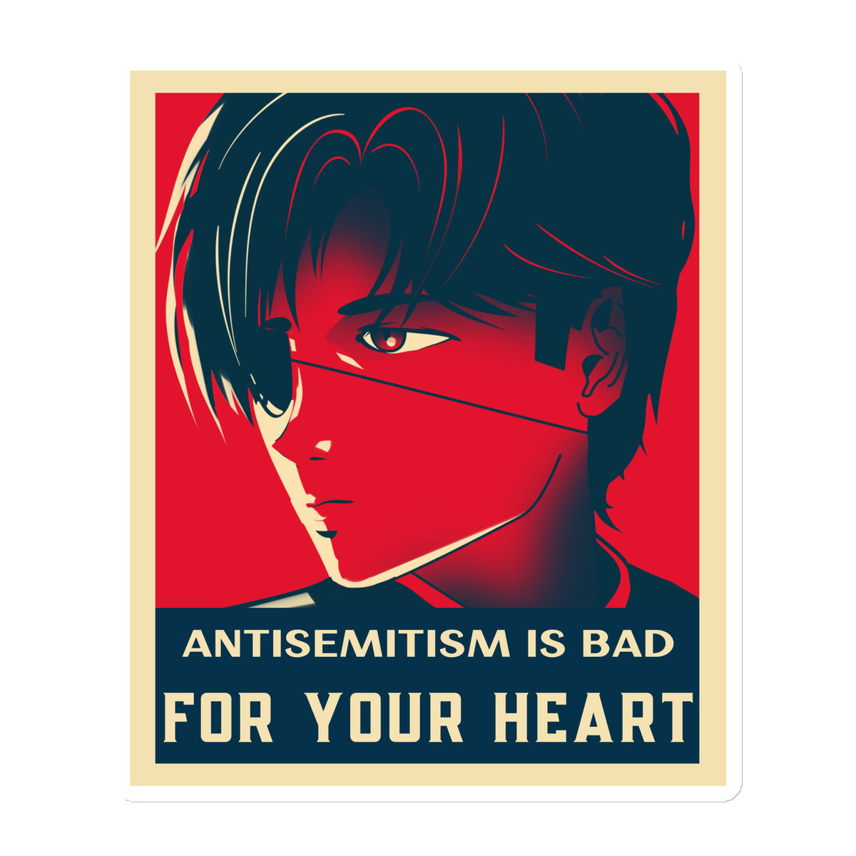 Anime Hero | Antisemitism | Die-Cut Magnet Jouparty
