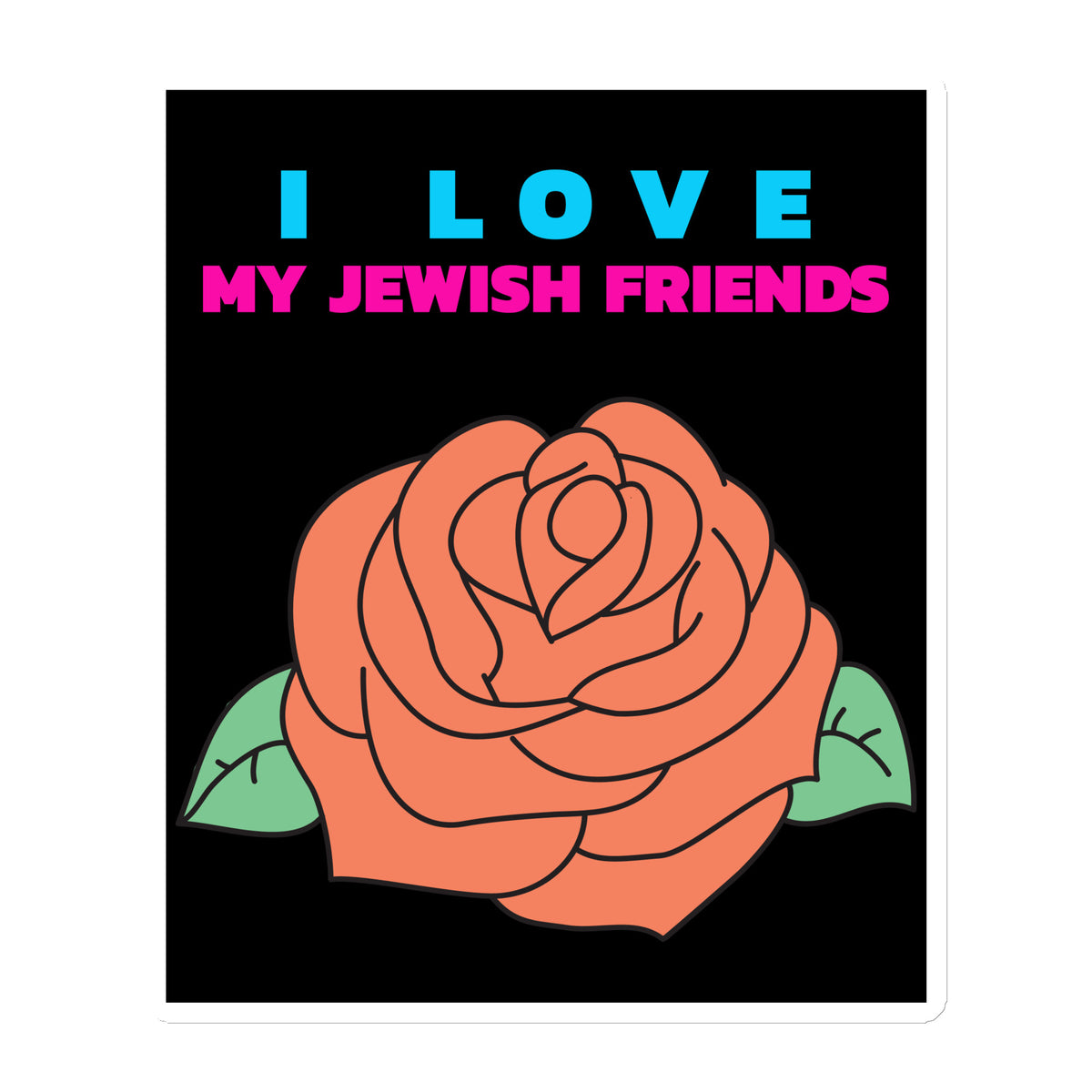 I Love My Jewish Friends | Die-Cut Magnet Jouparty