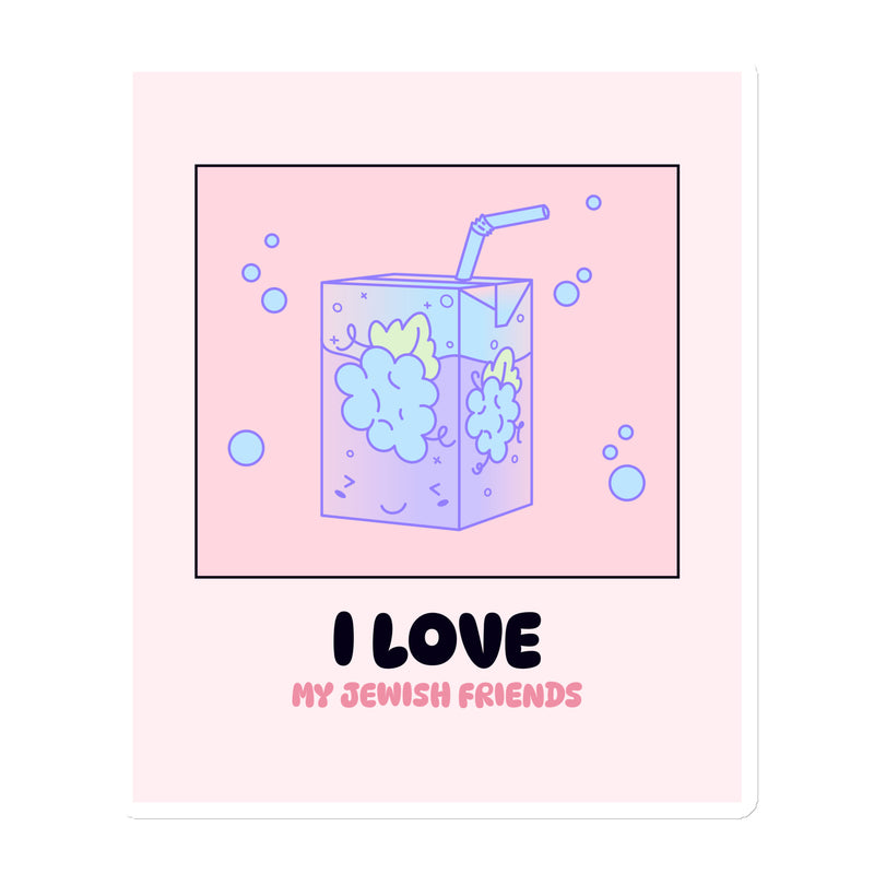 I Love My Jewish Friends | Pink Edition | Die-Cut Magnet