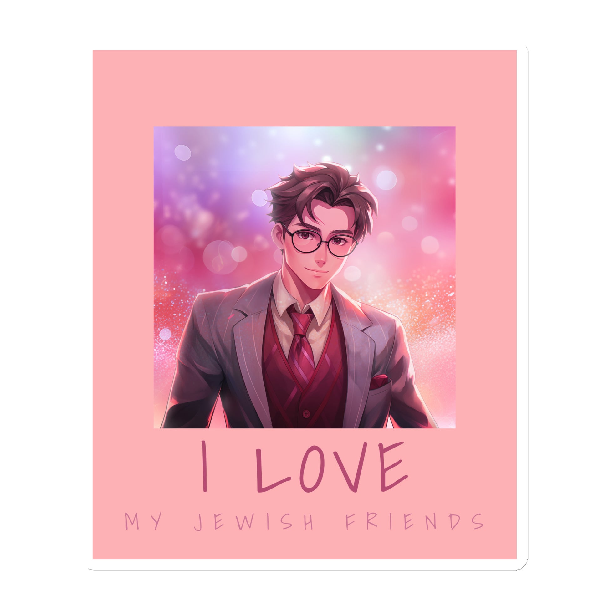 I Love My Jewish Friends | Pink Edition | Die-Cut Magnet Jouparty