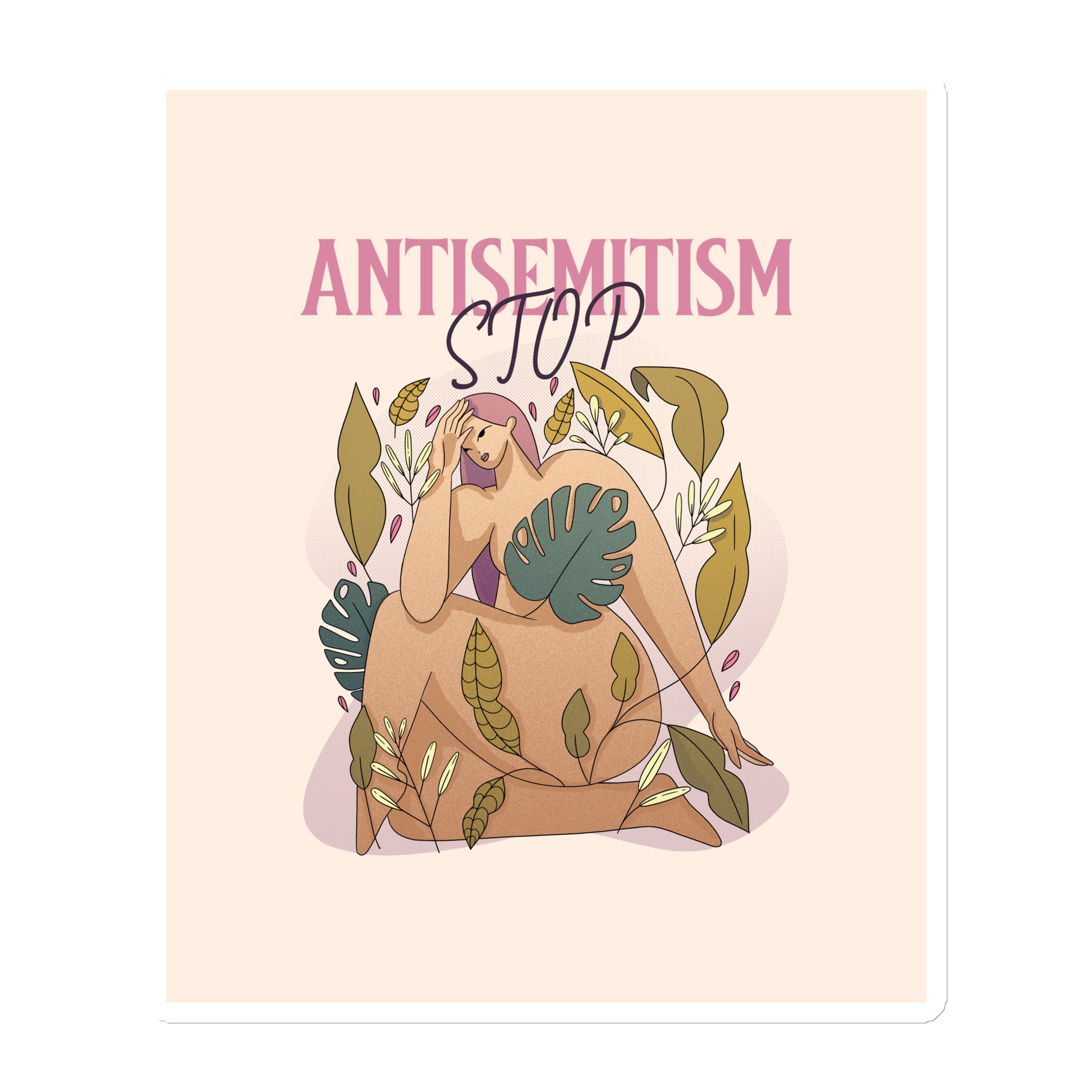 Stop Antisemitism | Plants & Flowers Edition | Die-Cut Magnet