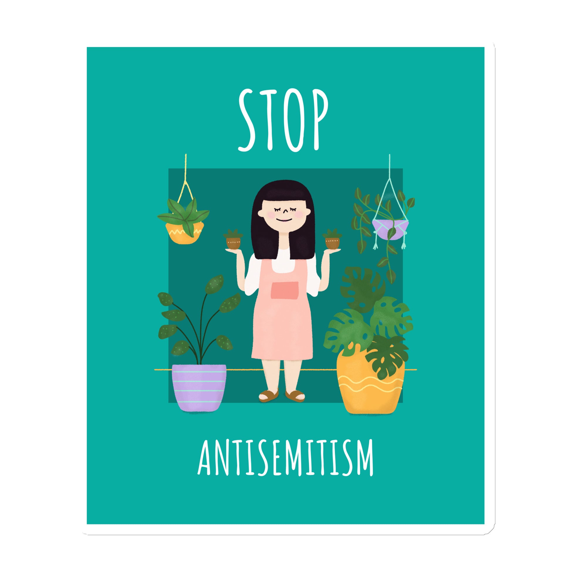Stop Antisemitism | Plants & Flowers Edition | Die-Cut Magnet