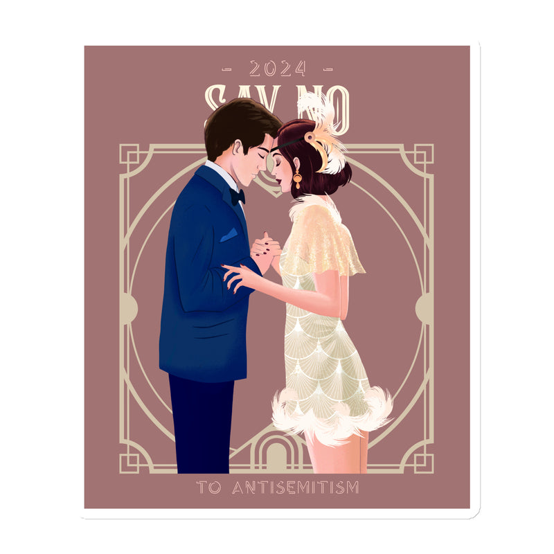 Art Deco Love Story | No Antisemitism | Die-Cut Magnet