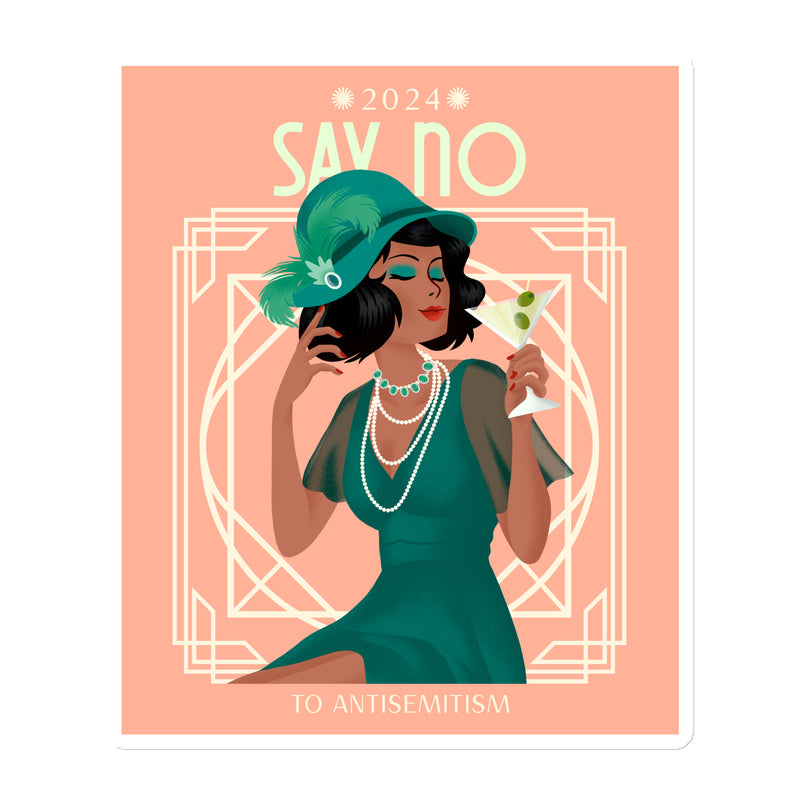 Art Deco Love Story | No Antisemitism | Die-Cut Magnet
