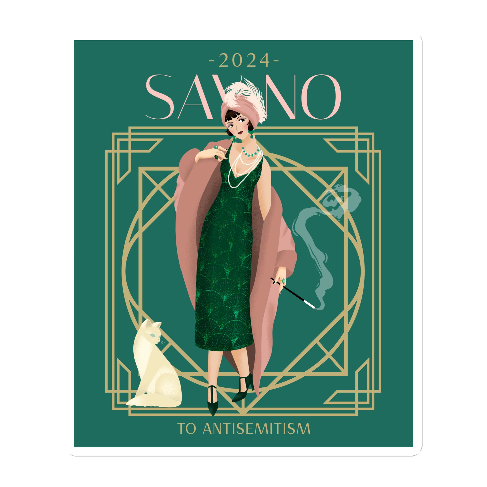 Art Deco Love Story | No Antisemitism | Die-Cut Magnet